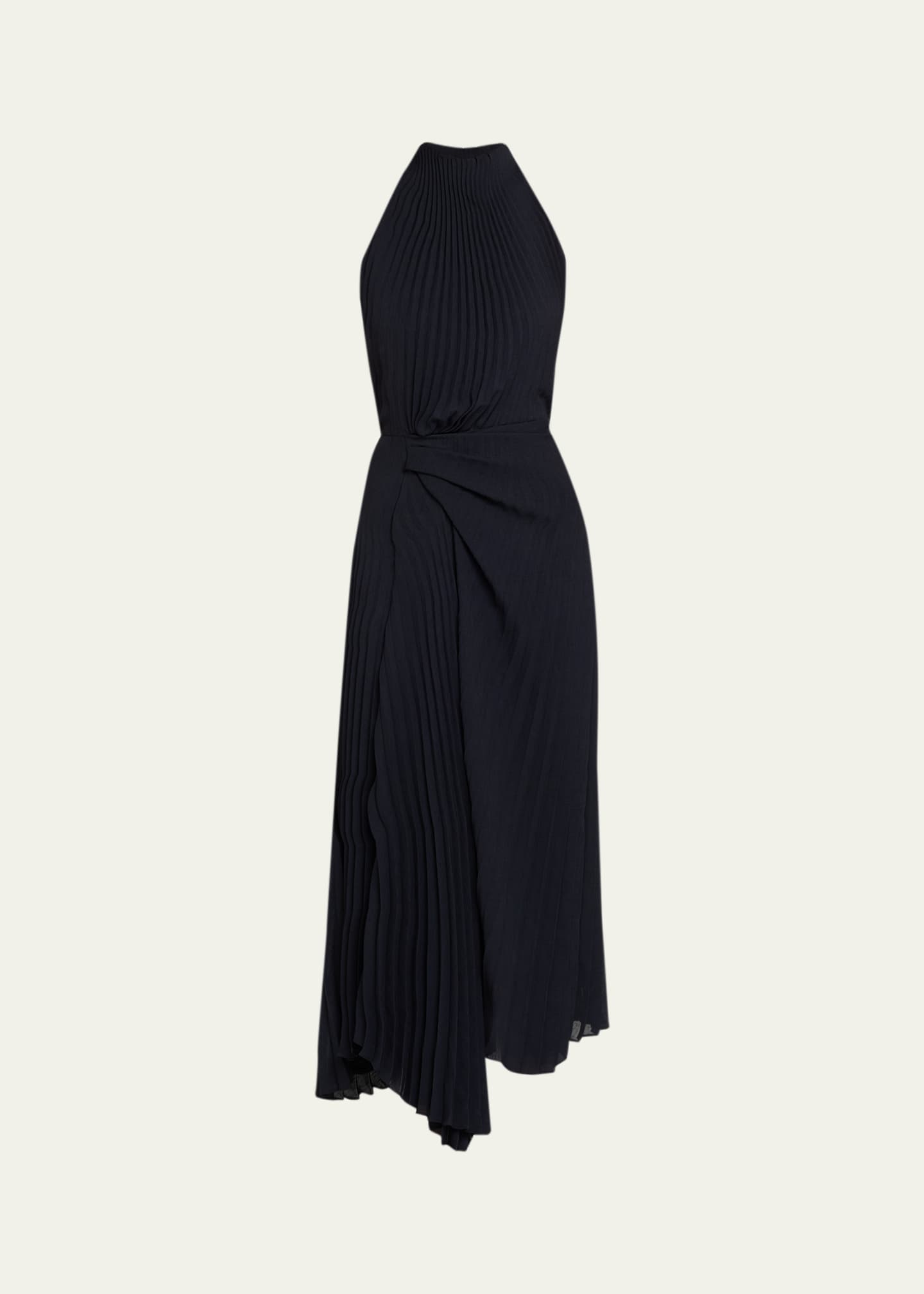 alc black pleated dress A.L.C. Renzo Pleated Halter Dress main image 1