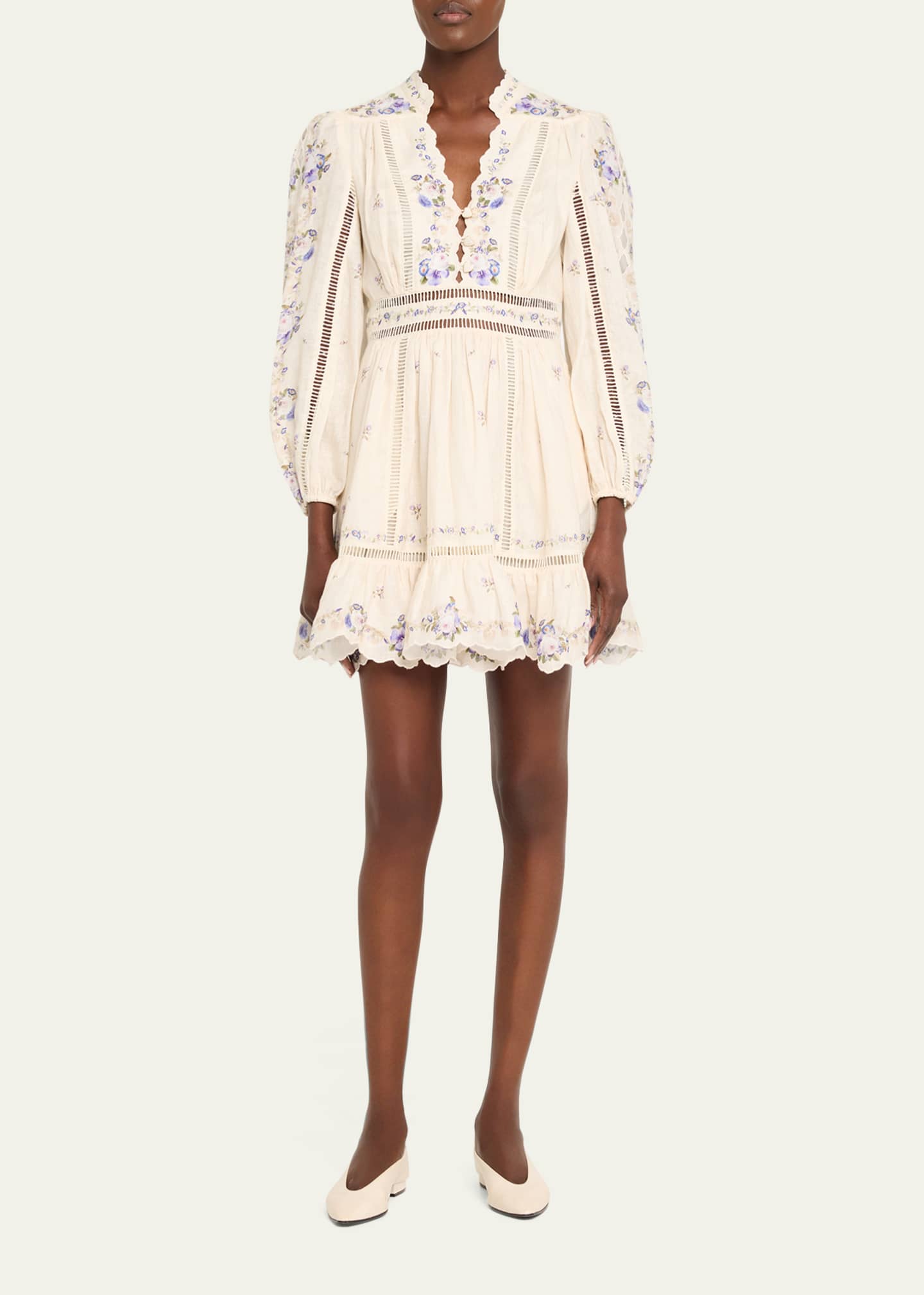 Zimmermann-Patience Linen Mini Dress-Dresses