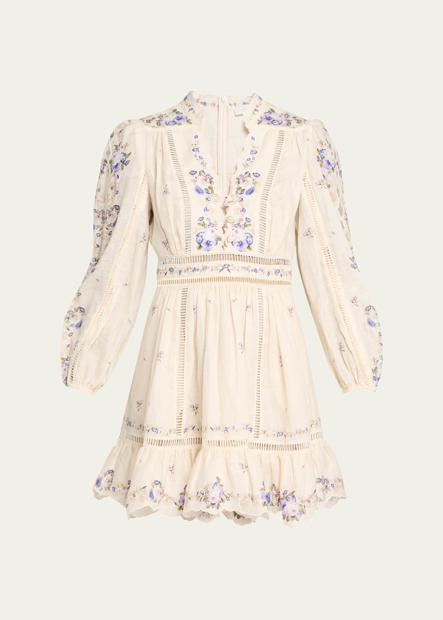 dress with puff long sleeve Long Sleeve Formal Chiffon Dress
