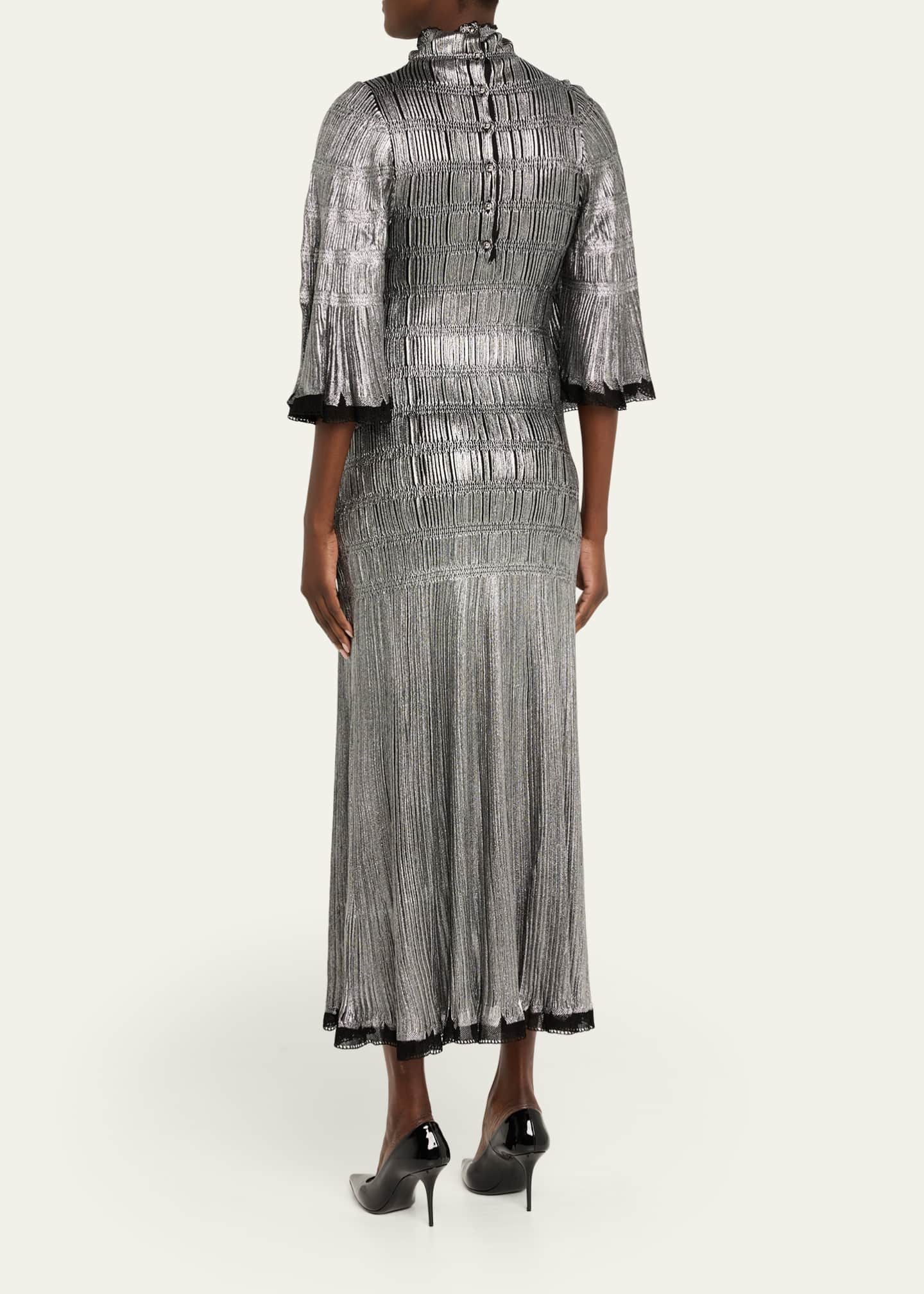 Lanvin Smocked Metallic Maxi Dress - Bergdorf Goodman