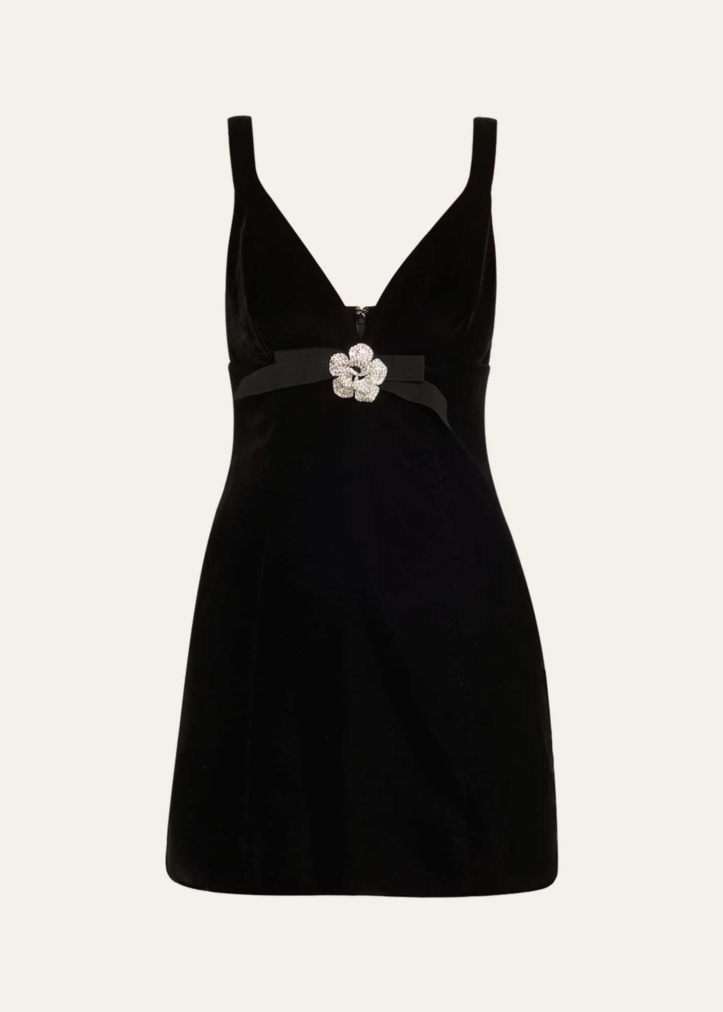 Cara Cara Gracie Velvet V-Neck Mini Dress - Bergdorf Goodman