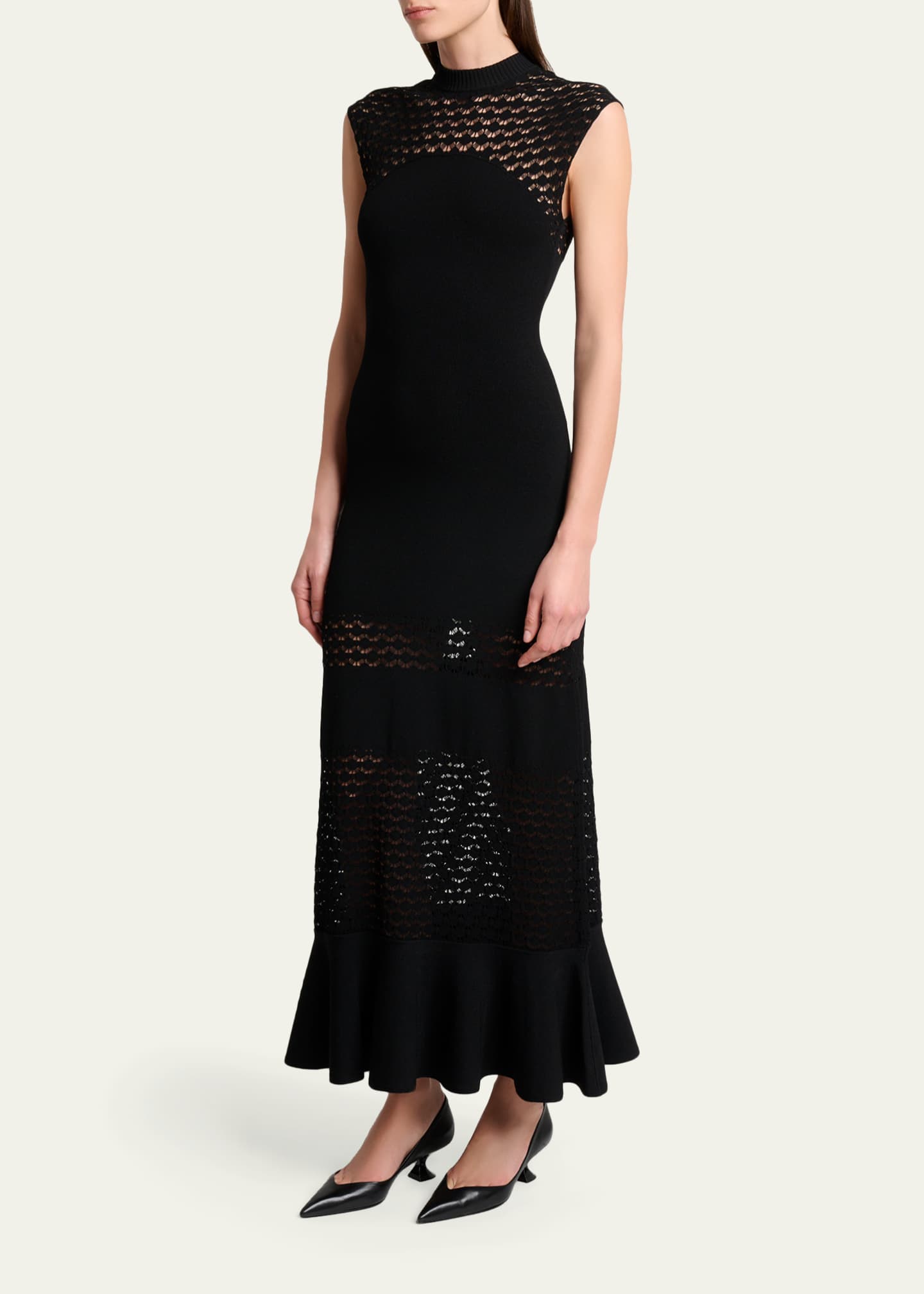 knee length dresses for ladies Lanvin Summer 2017 Chiffon Silk Floral Maxi Dress Black