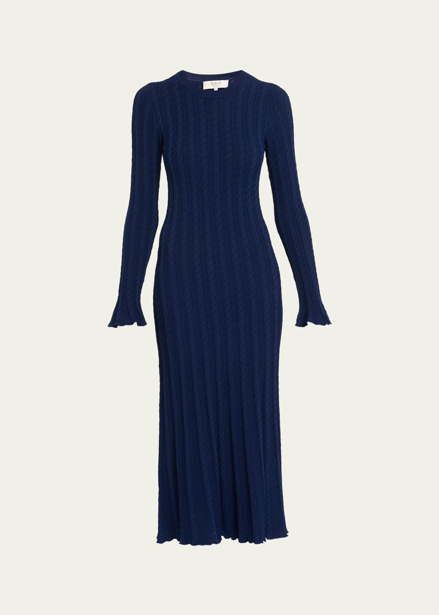 cable knit midi dress Buy Lipsy Grey Slash Neck Belted Blouson Cable Knitted Midi Dress from Next  USA