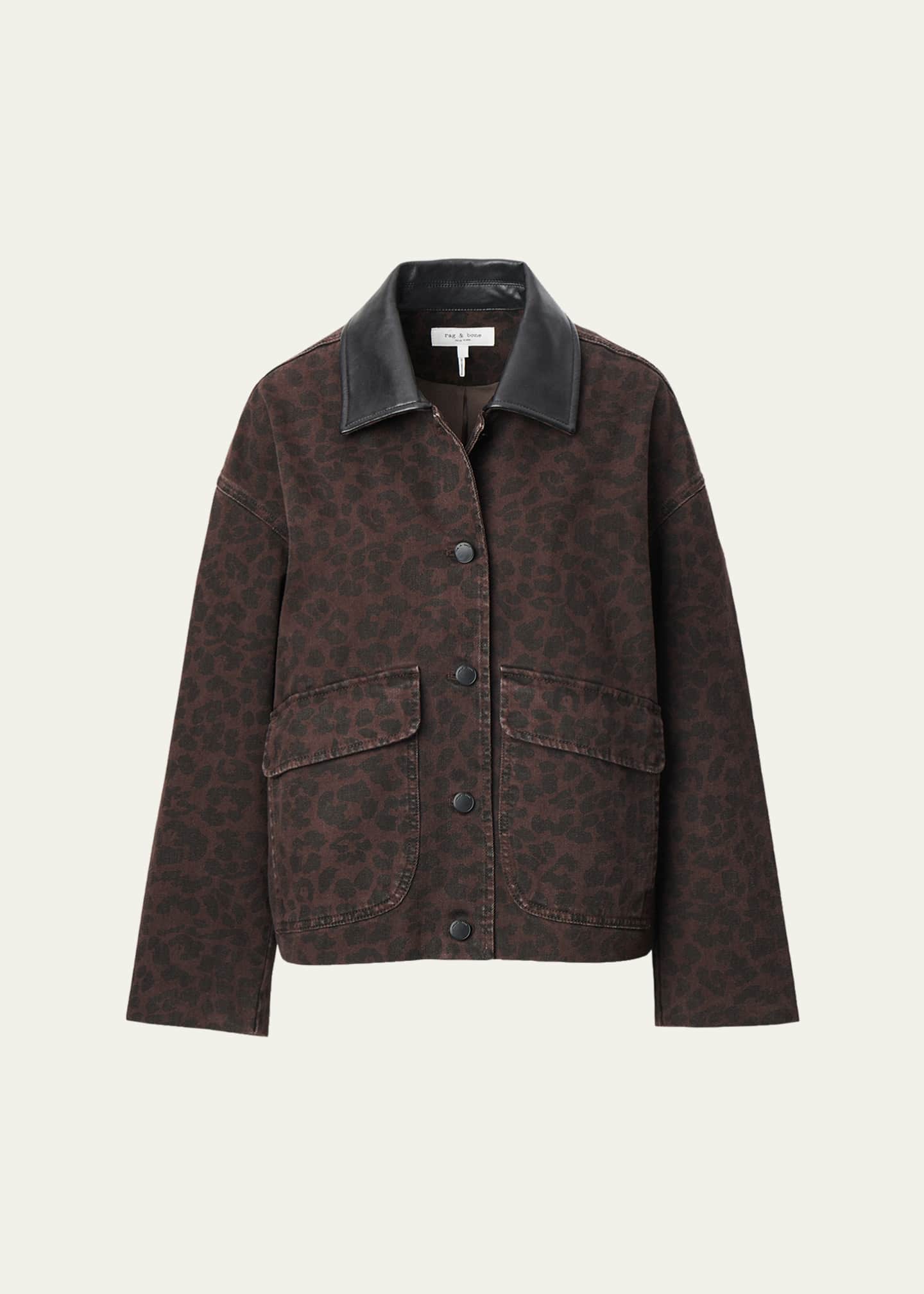 Rag & Bone Natalia Leopard Denim Jacket - Bergdorf Goodman