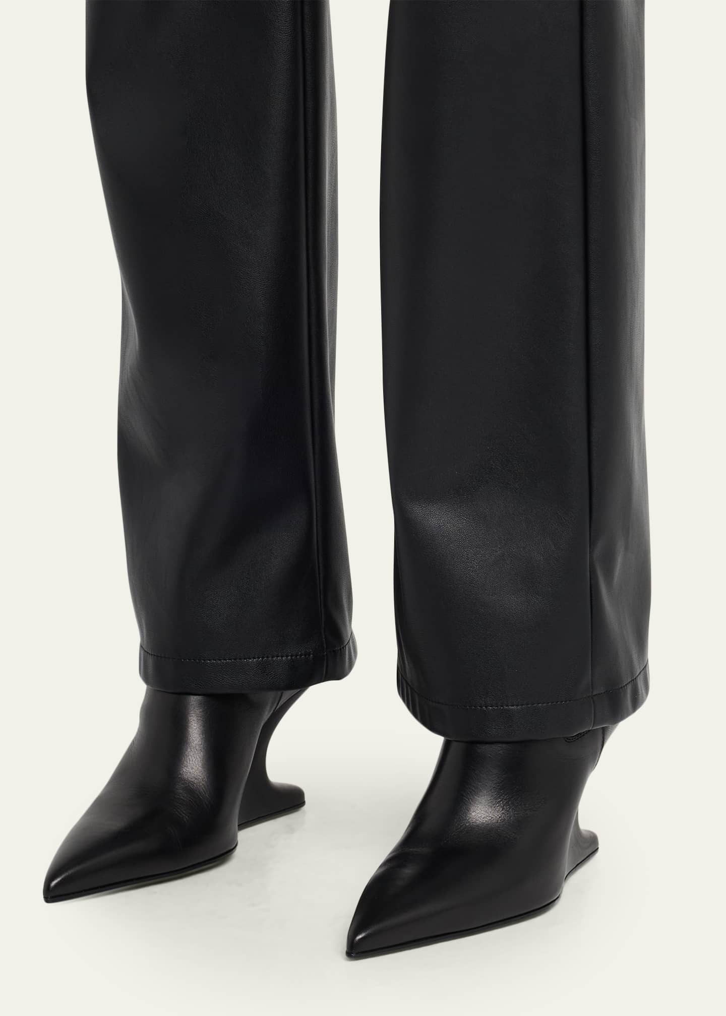 Rick Owens Leather Cantilever-Heel Ankle Boots - Bergdorf Goodman
