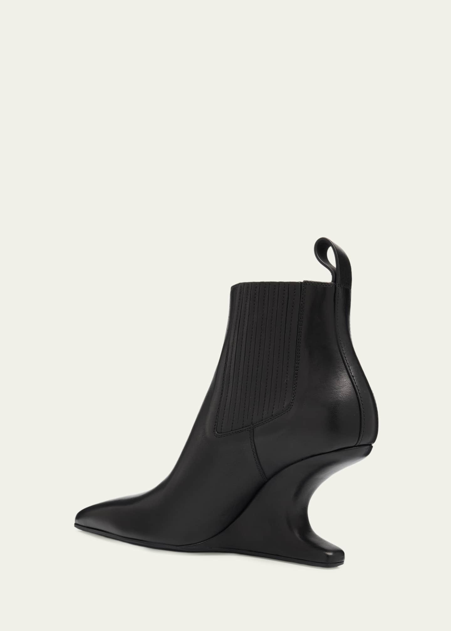 Rick Owens Leather Cantilever-Heel Ankle Boots - Bergdorf Goodman