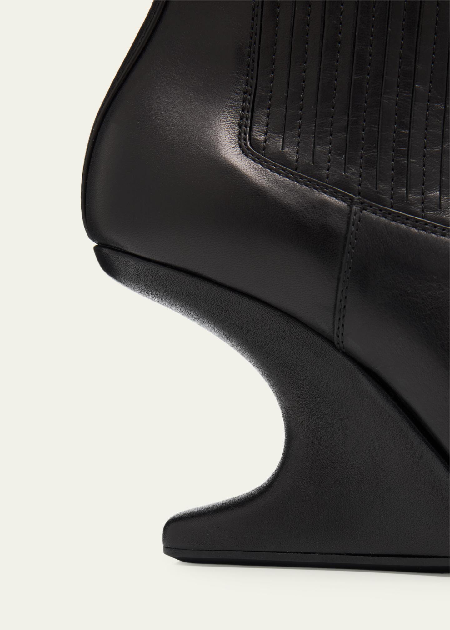 Rick Owens Leather Cantilever-Heel Ankle Boots - Bergdorf Goodman