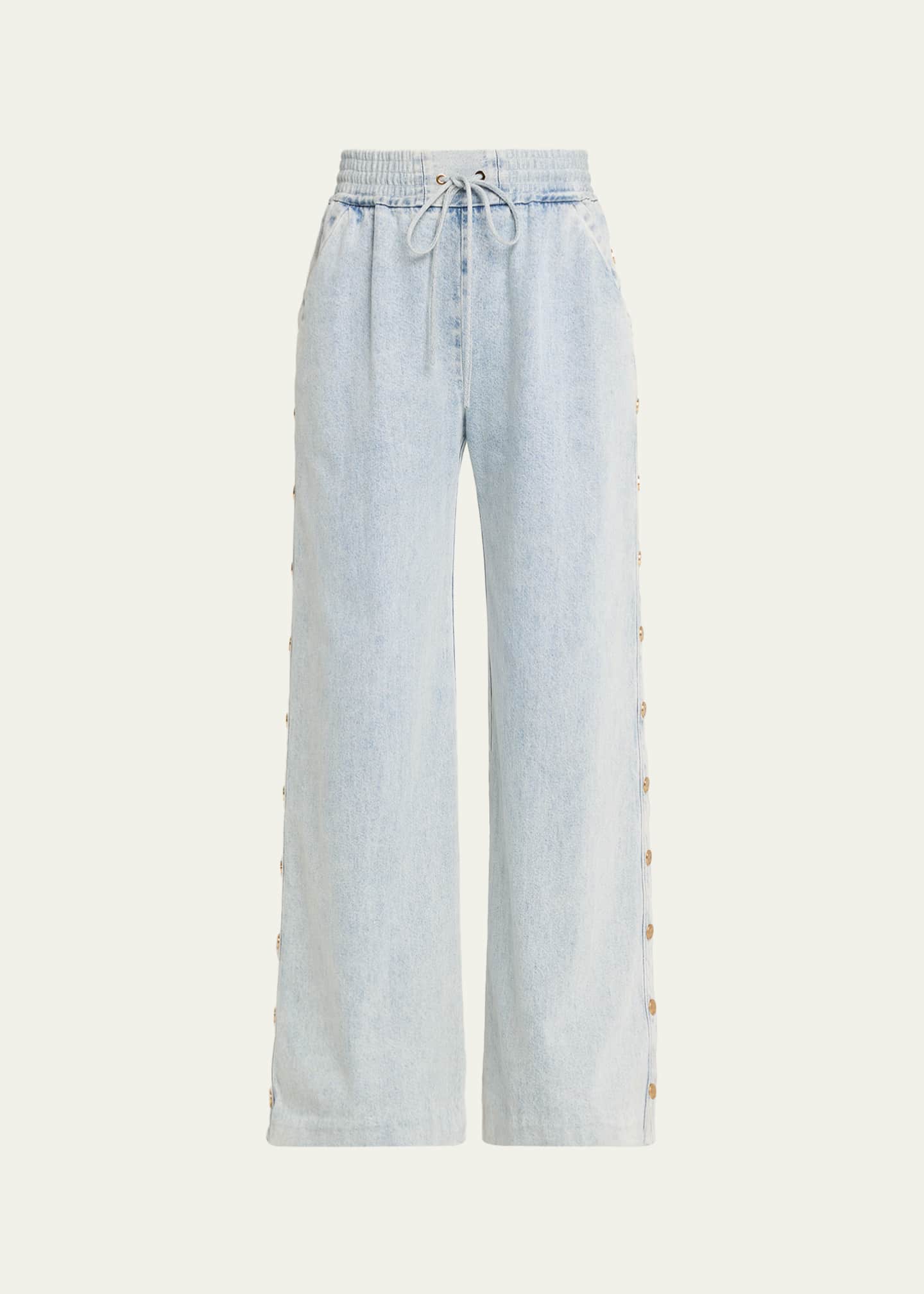 Zimmermann Denim Drawstring Snap Pants - Bergdorf Goodman