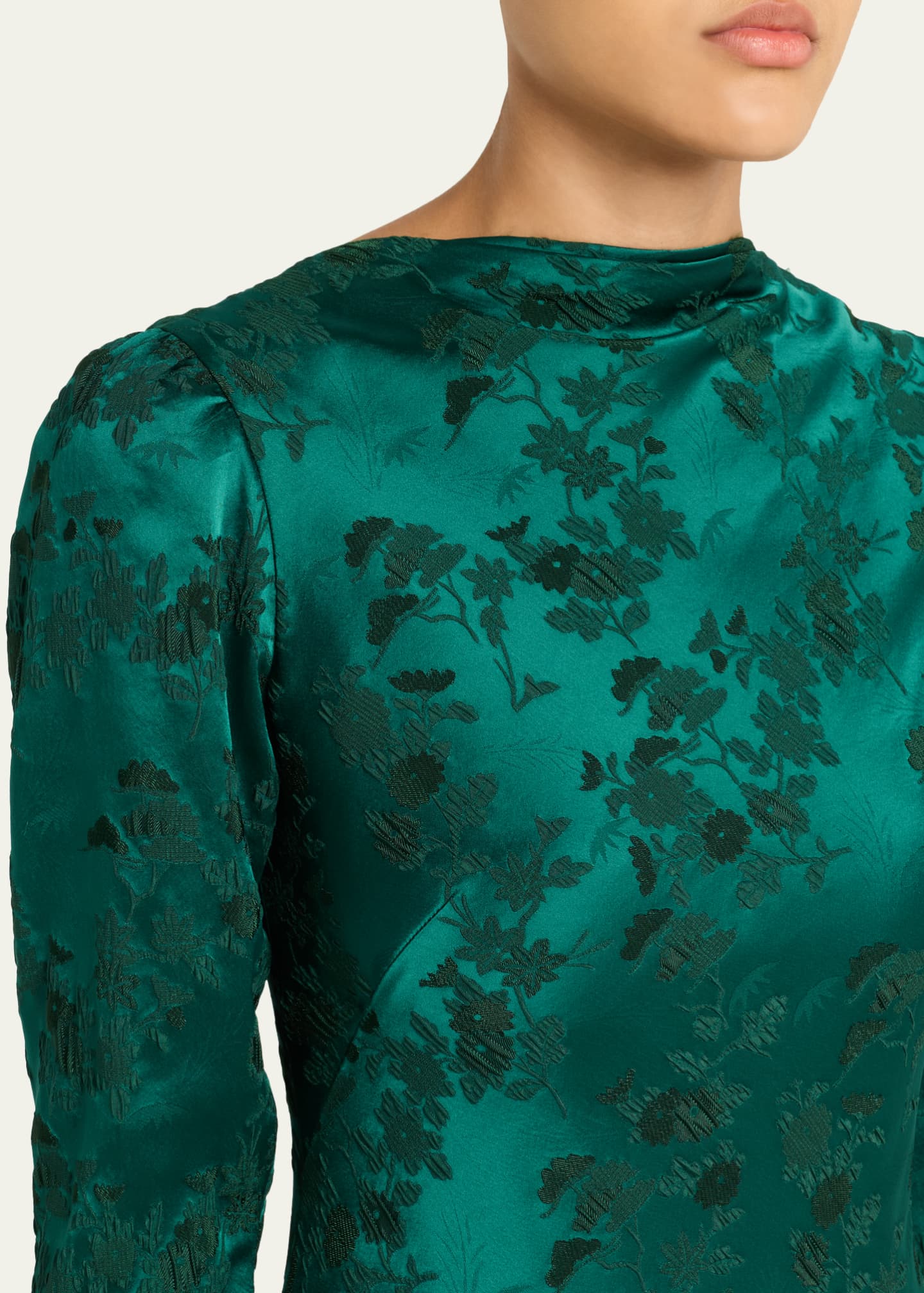 saloni green silk dress SALONI London - Kelly Dress in Emerald