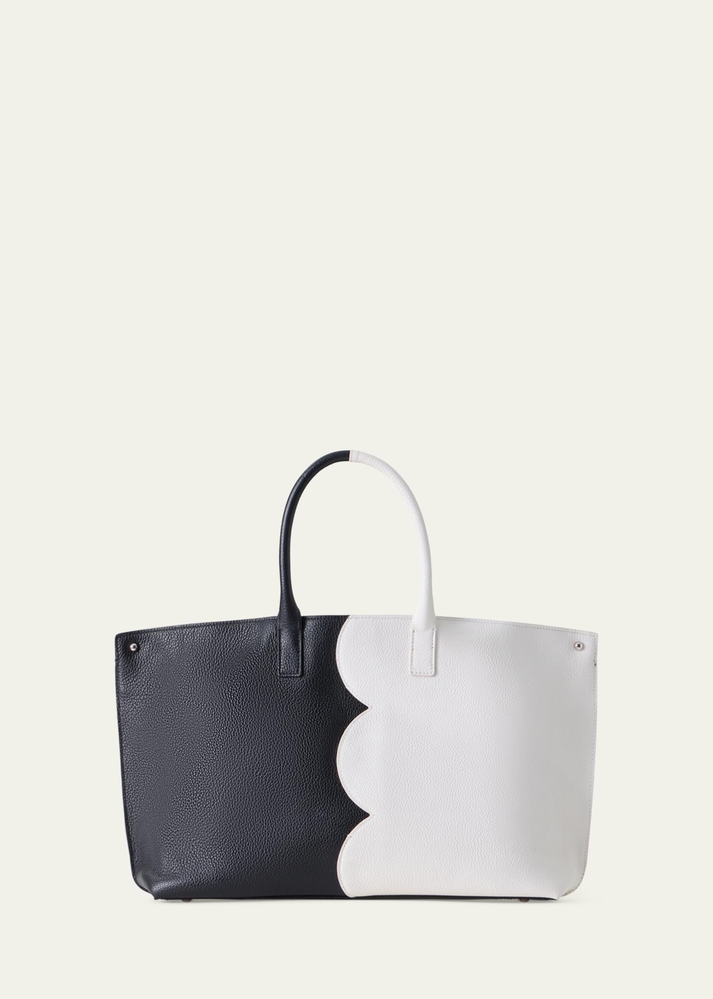 Akris AI Small Scalloped Colorblock Top-Handle Bag - Bergdorf Goodman
