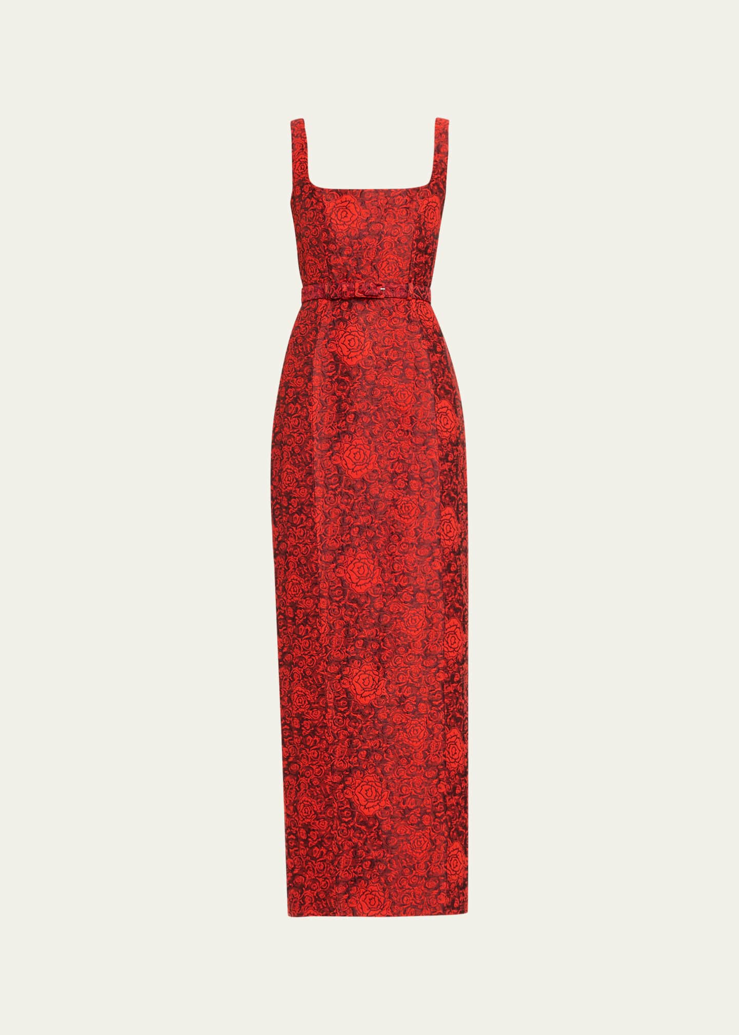 Saloni Bora Rose Brocade Long Dress - Bergdorf Goodman