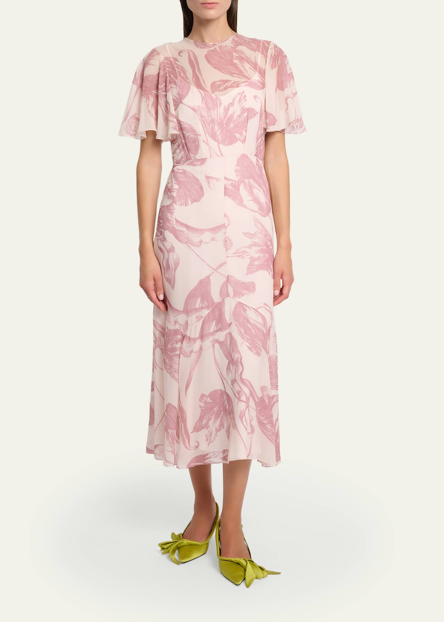 Erdem Floral-Print Silk Voile Midi Dress - Bergdorf Goodman