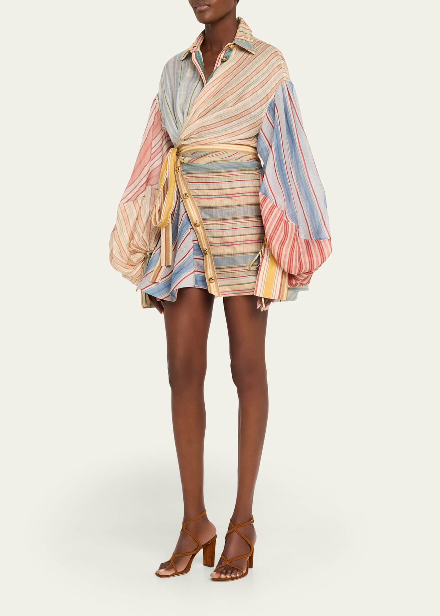 Zimmermann Rebellion Stripe Mini Shirtdress - Bergdorf Goodman