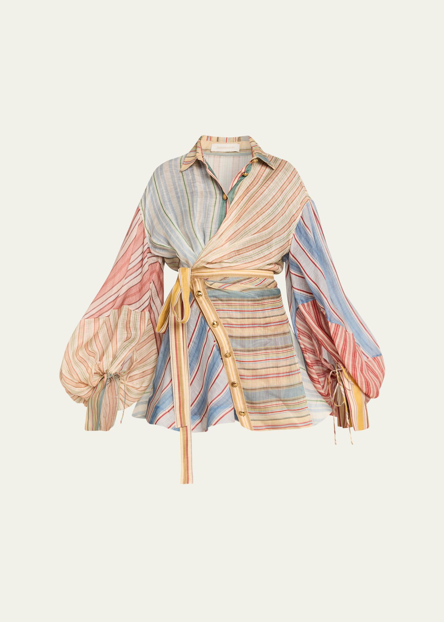 Zimmermann Rebellion Stripe Mini Shirtdress - Bergdorf Goodman
