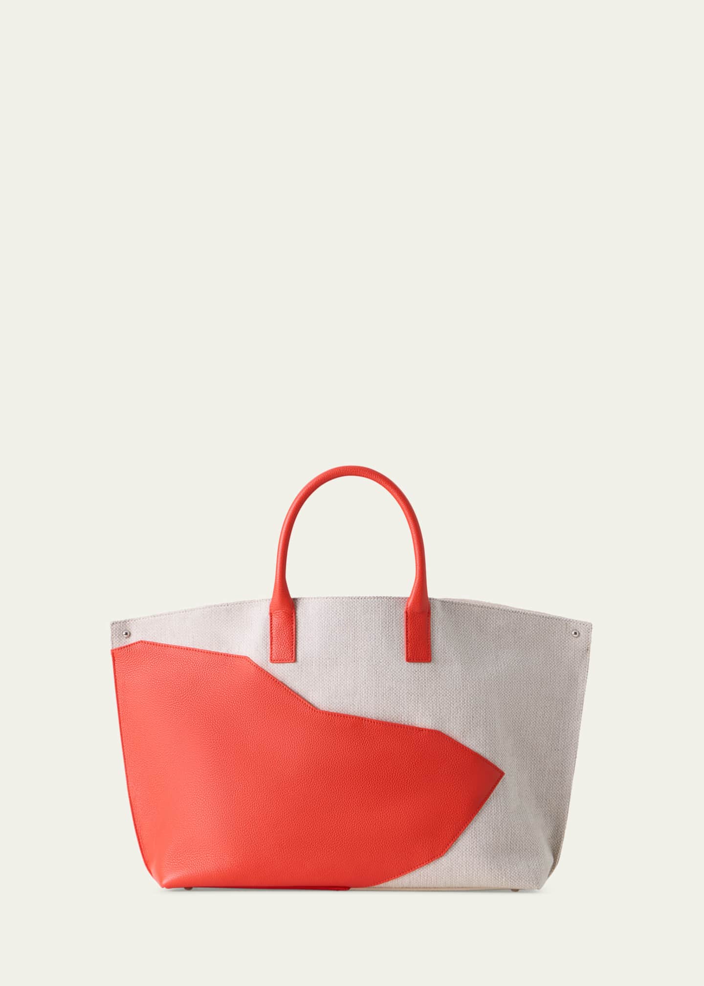 Akris AI Medium Leather & Canvas Top-Handle Bag - Bergdorf Goodman
