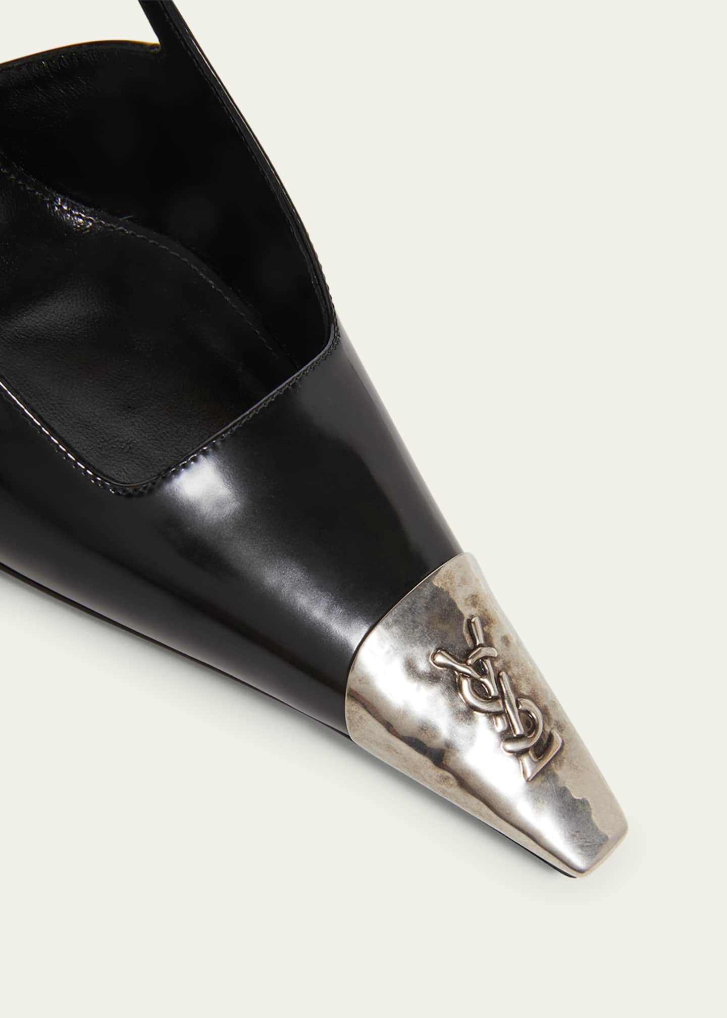 Saint Laurent 90mm Jeanne Leather Slingback Pumps - Bergdorf Goodman