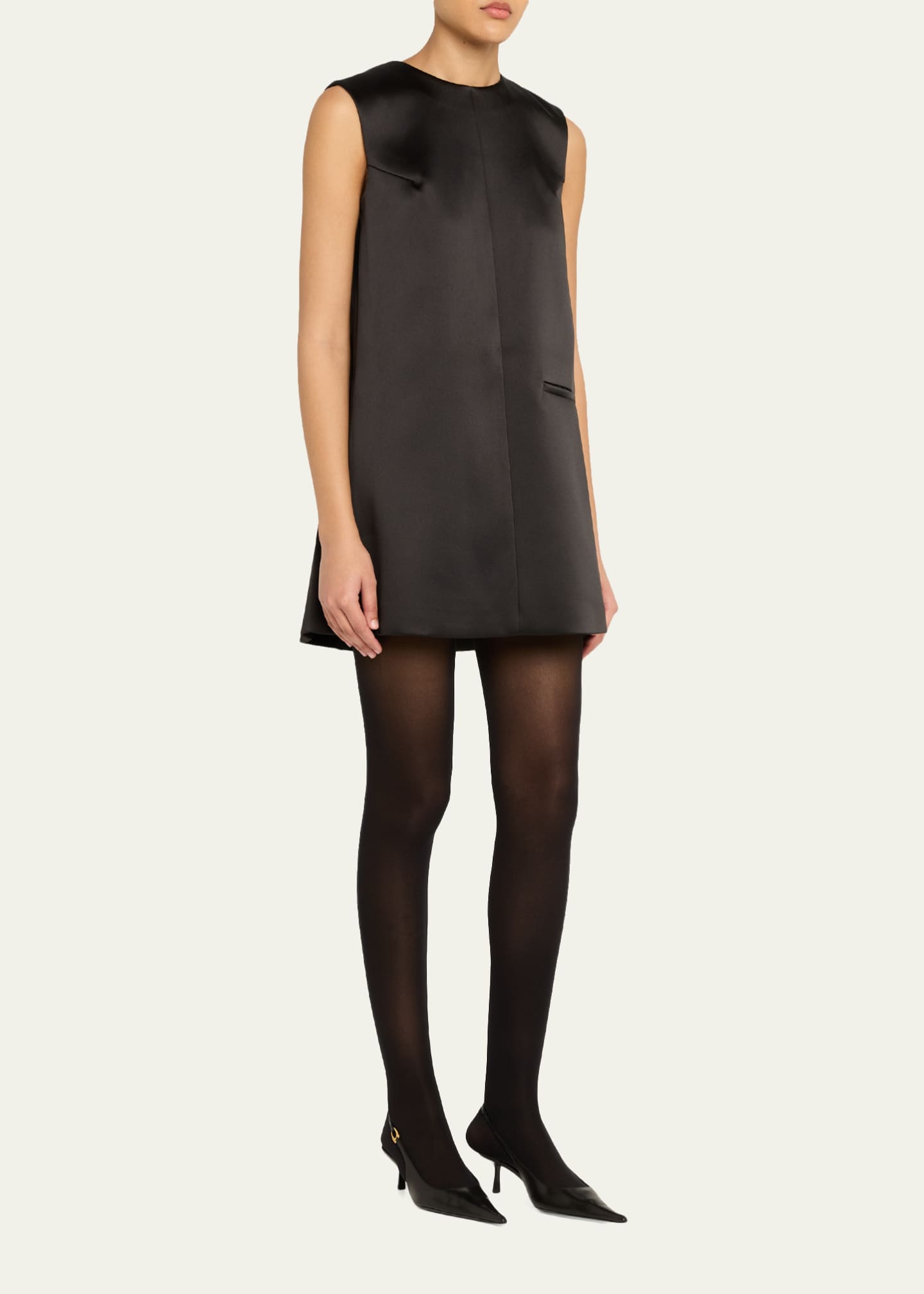 Rohe Sculptural Satin Mini Cape Dress - Bergdorf Goodman