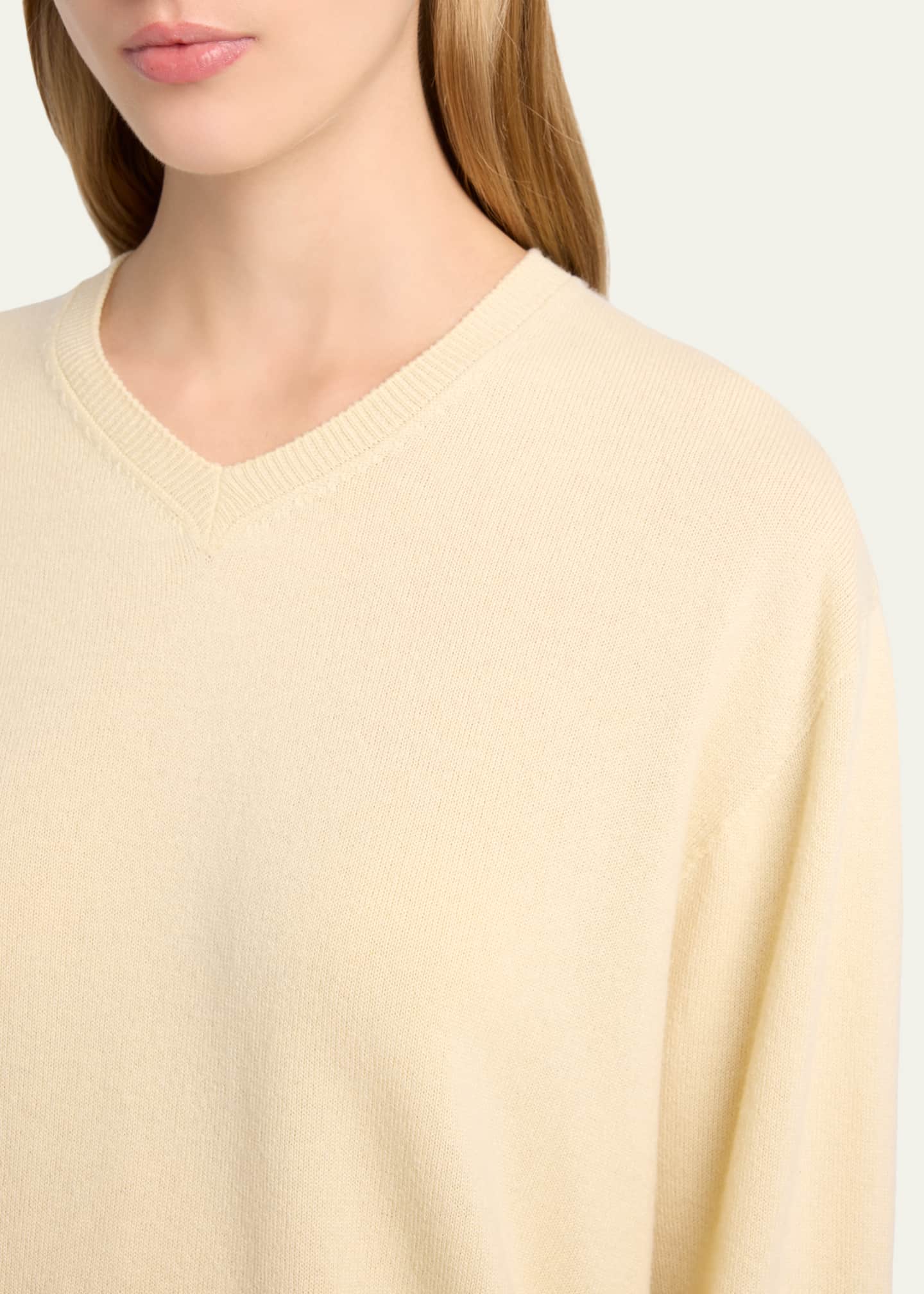 THE ROW Migeia V-Neck Cashmere Sweater - Bergdorf Goodman