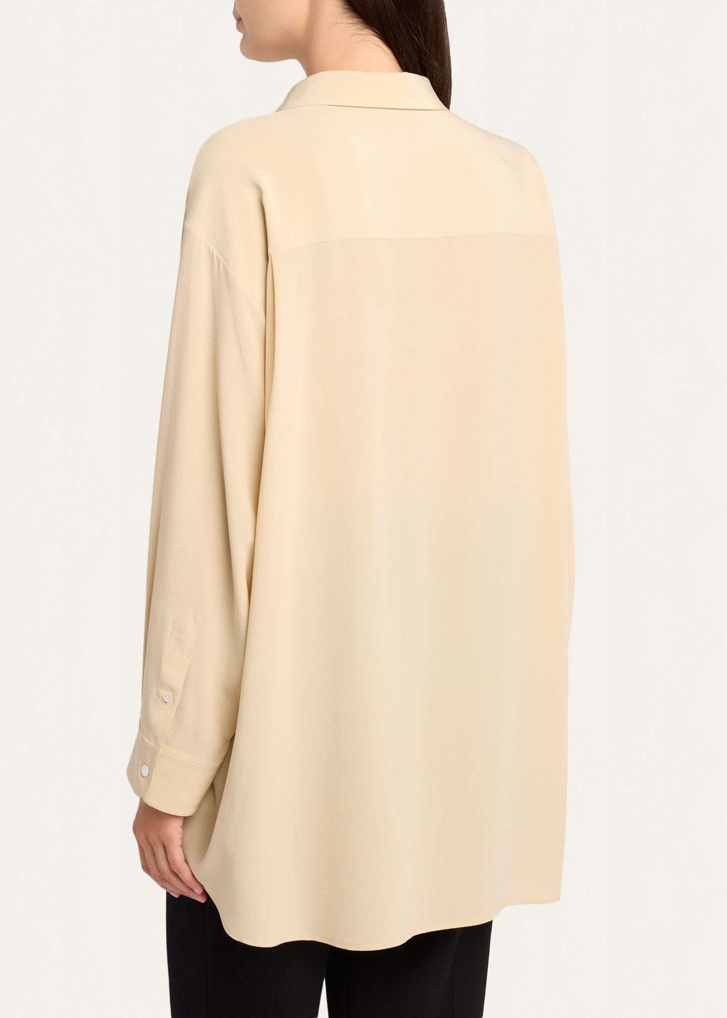 THE ROW Luka Oversized Silk Button-Down Shirt - Bergdorf Goodman 