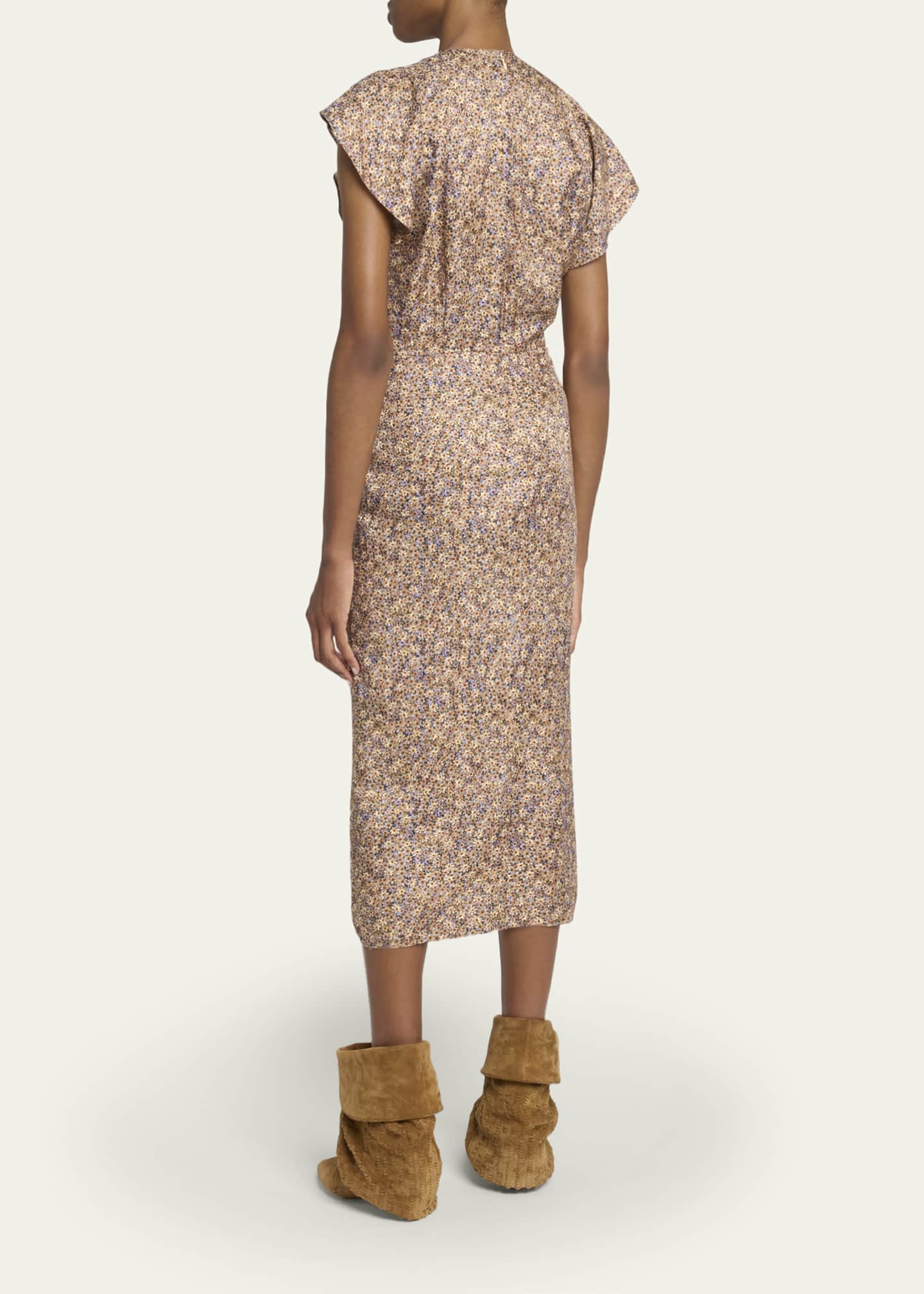brown floral satin dress Jenny Satin Floral Maxi Dress