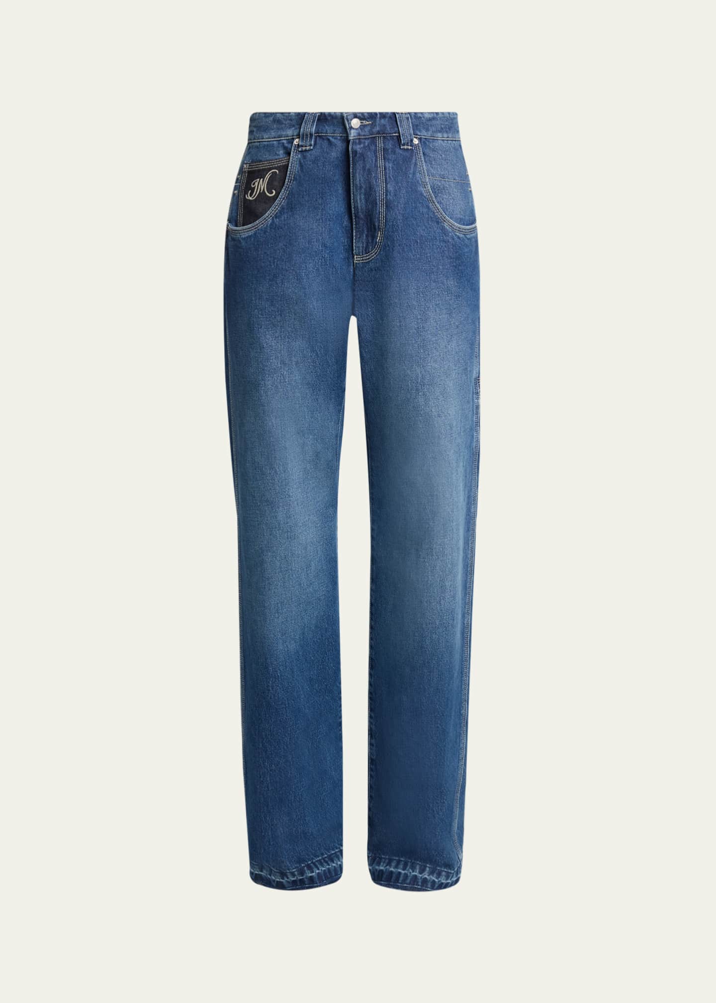 Isabel Marant Jeyda Straight-Leg Released-Hem Jeans - Bergdorf Goodman