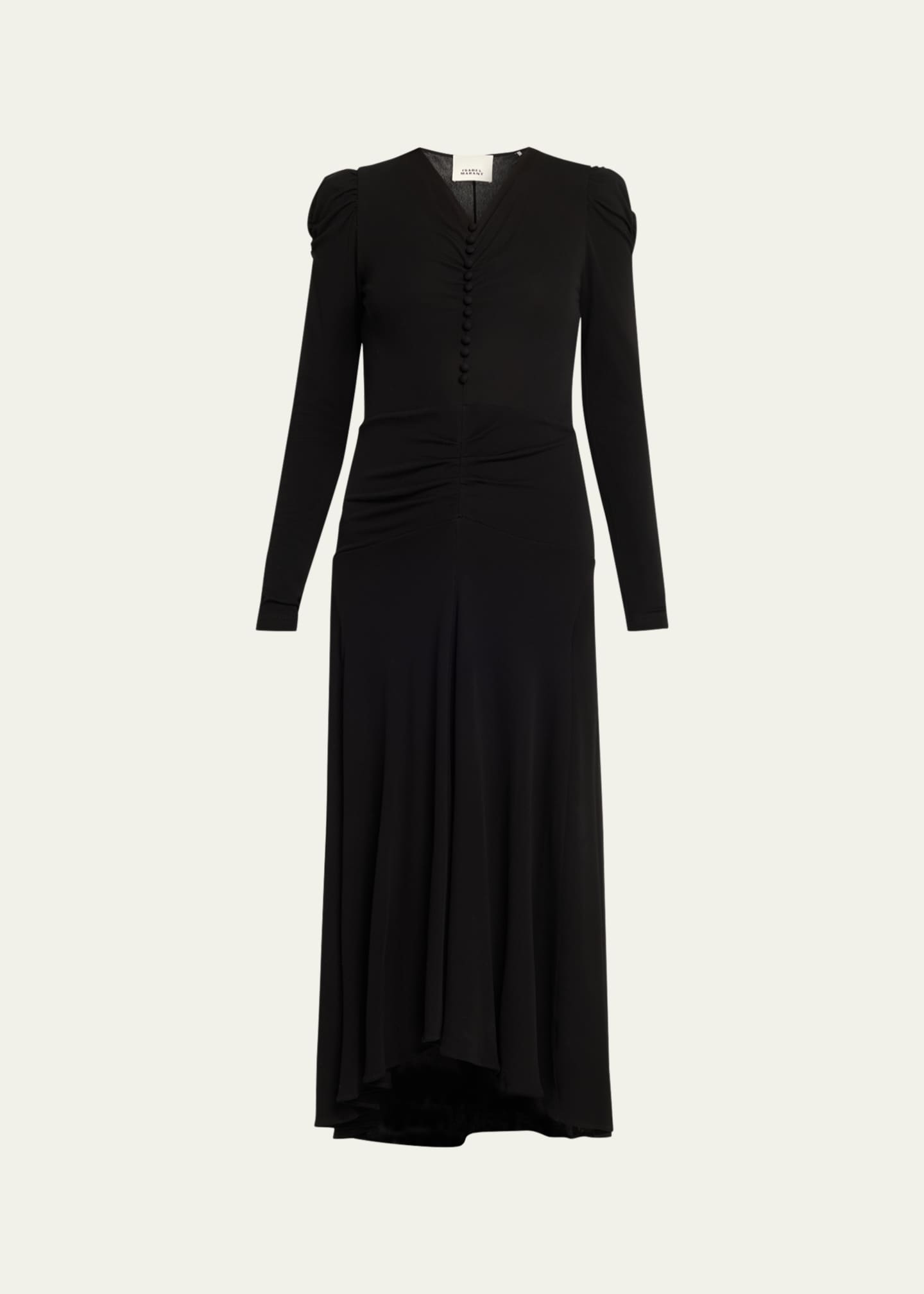 Isabel Marant Nejma Ruched Long-Sleeve Maxi Dress - Bergdorf Goodman