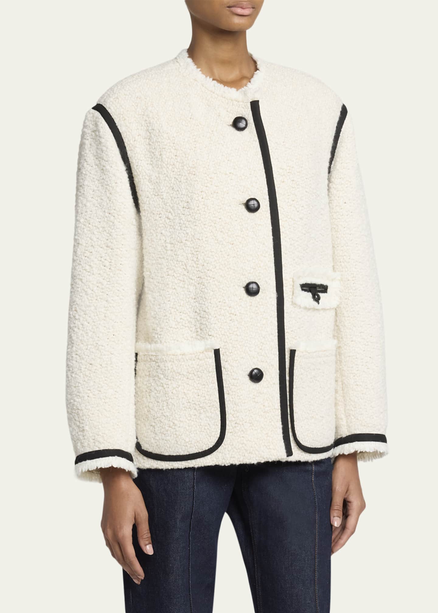 Isabel Marant Maylin Contrast-Trim Tweed Jacket - Bergdorf Goodman