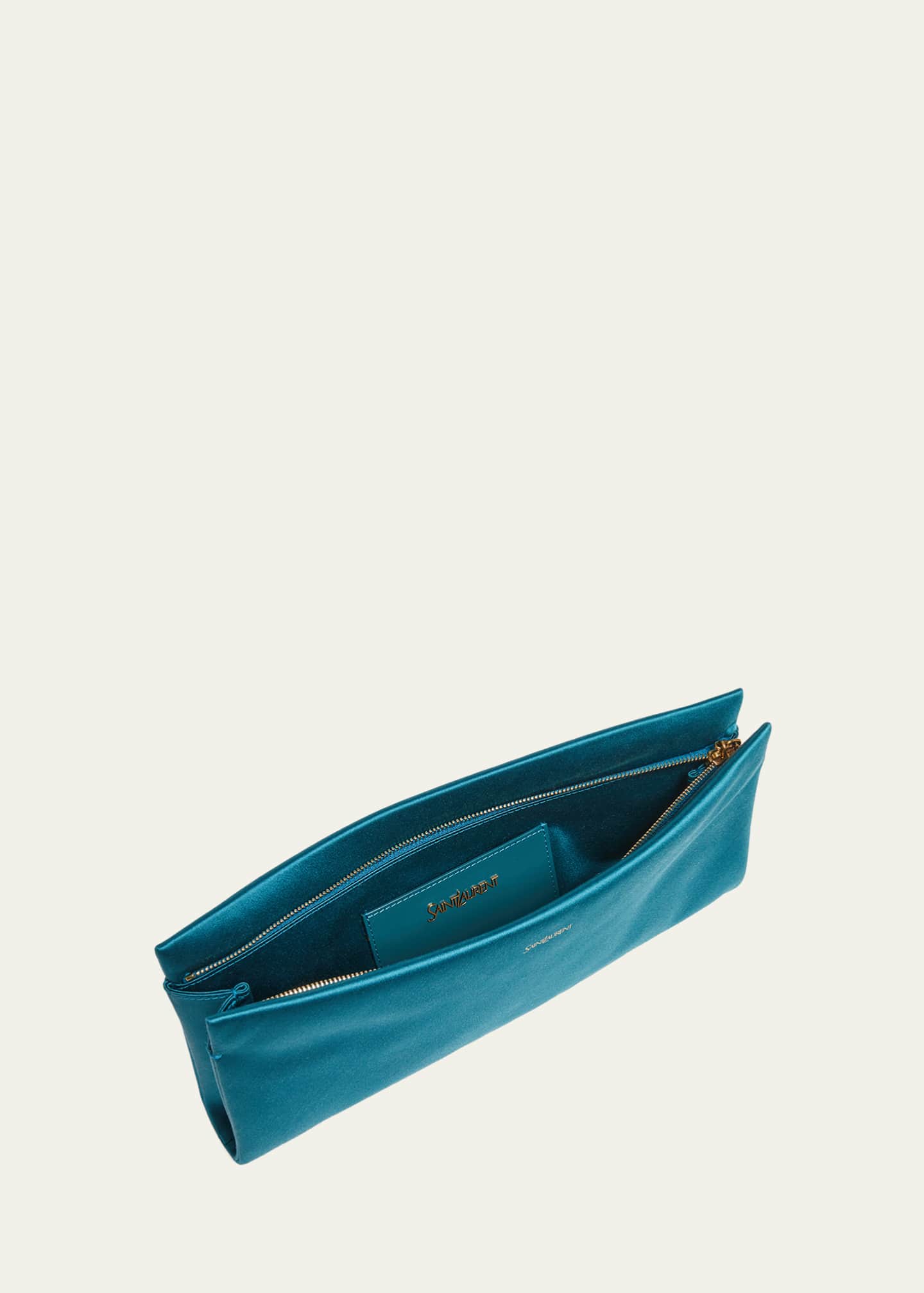 Soft YSL Clutch Bag in Satin