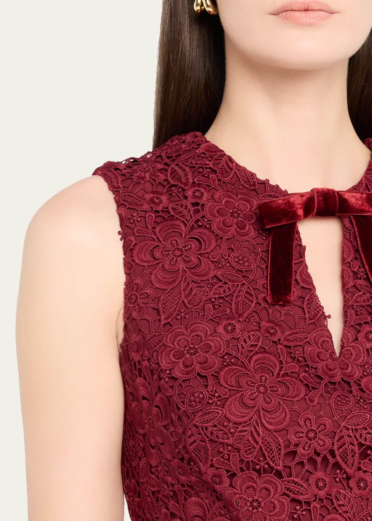 Shoshanna Mandi Cutout Bow-Front Floral Lace Mini Dress - Bergdorf Goodman