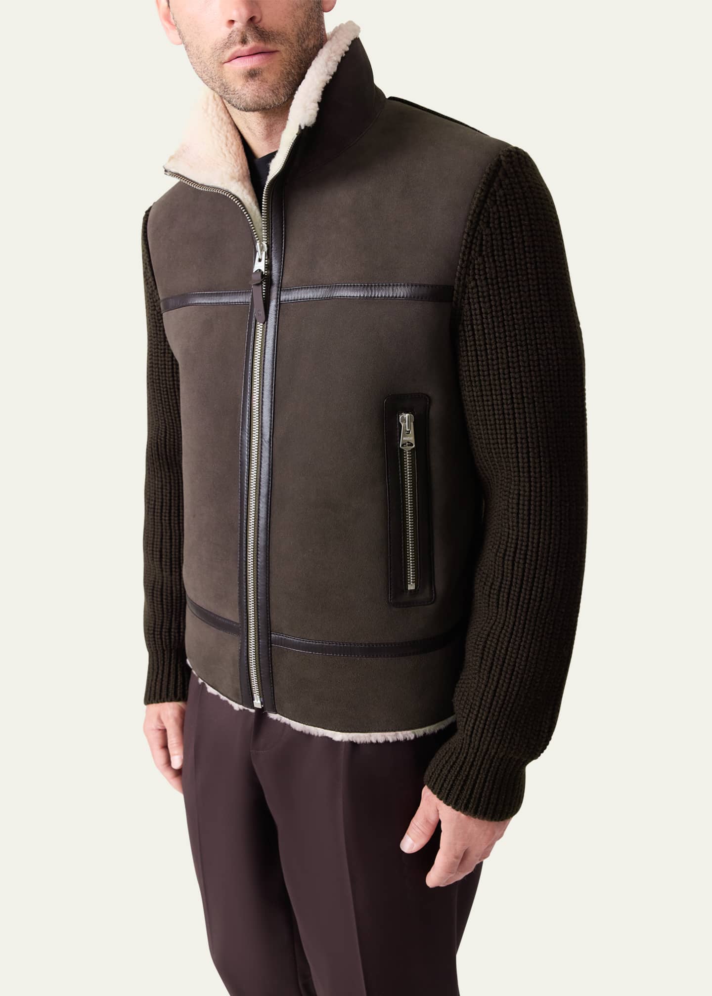 Mackage Men's Jonathan Mixed-Media Shearling Jacket - Bergdorf Goodman