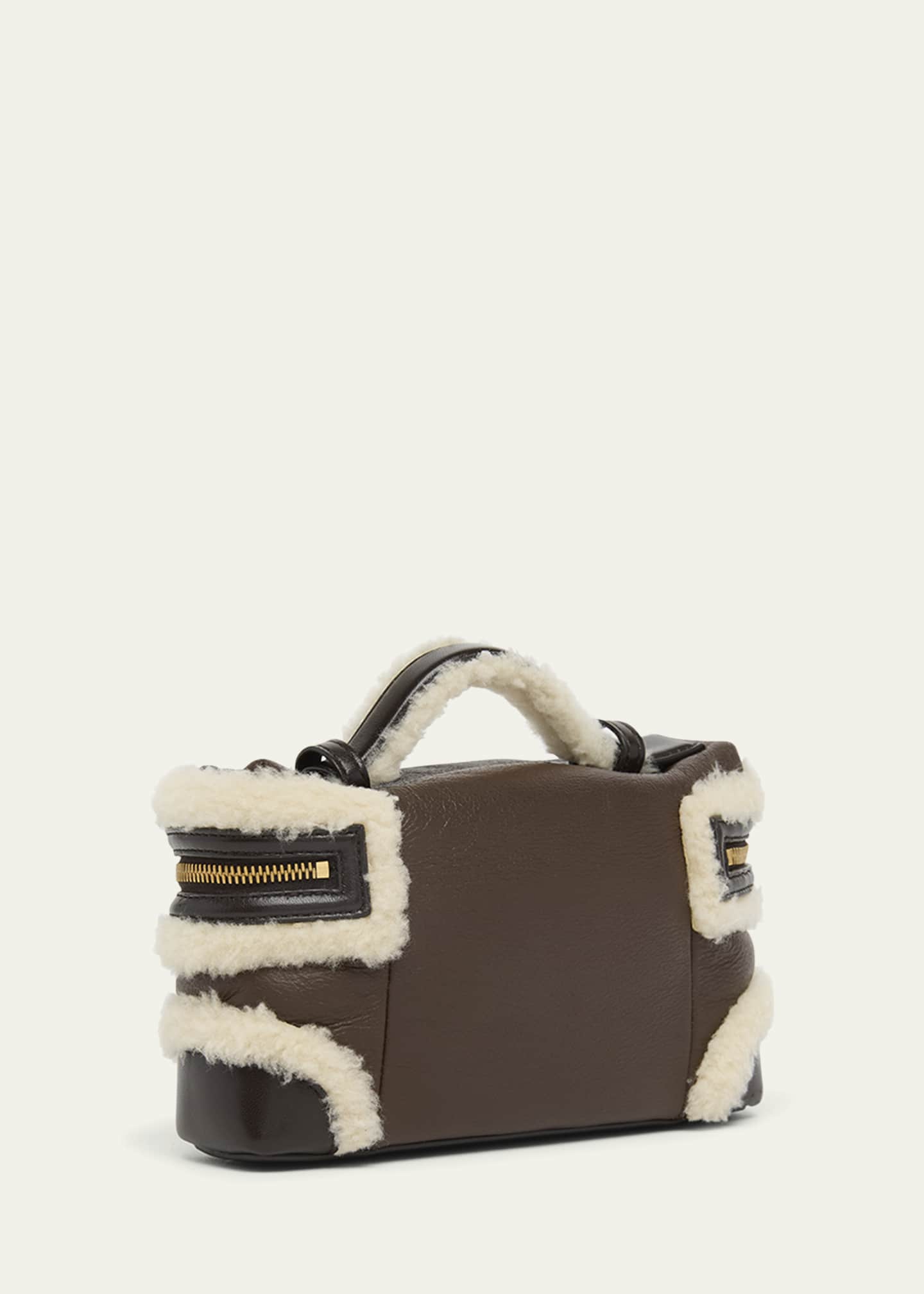 Bottega Veneta Bang Bang Shearling Vanity Top-Handle Bag