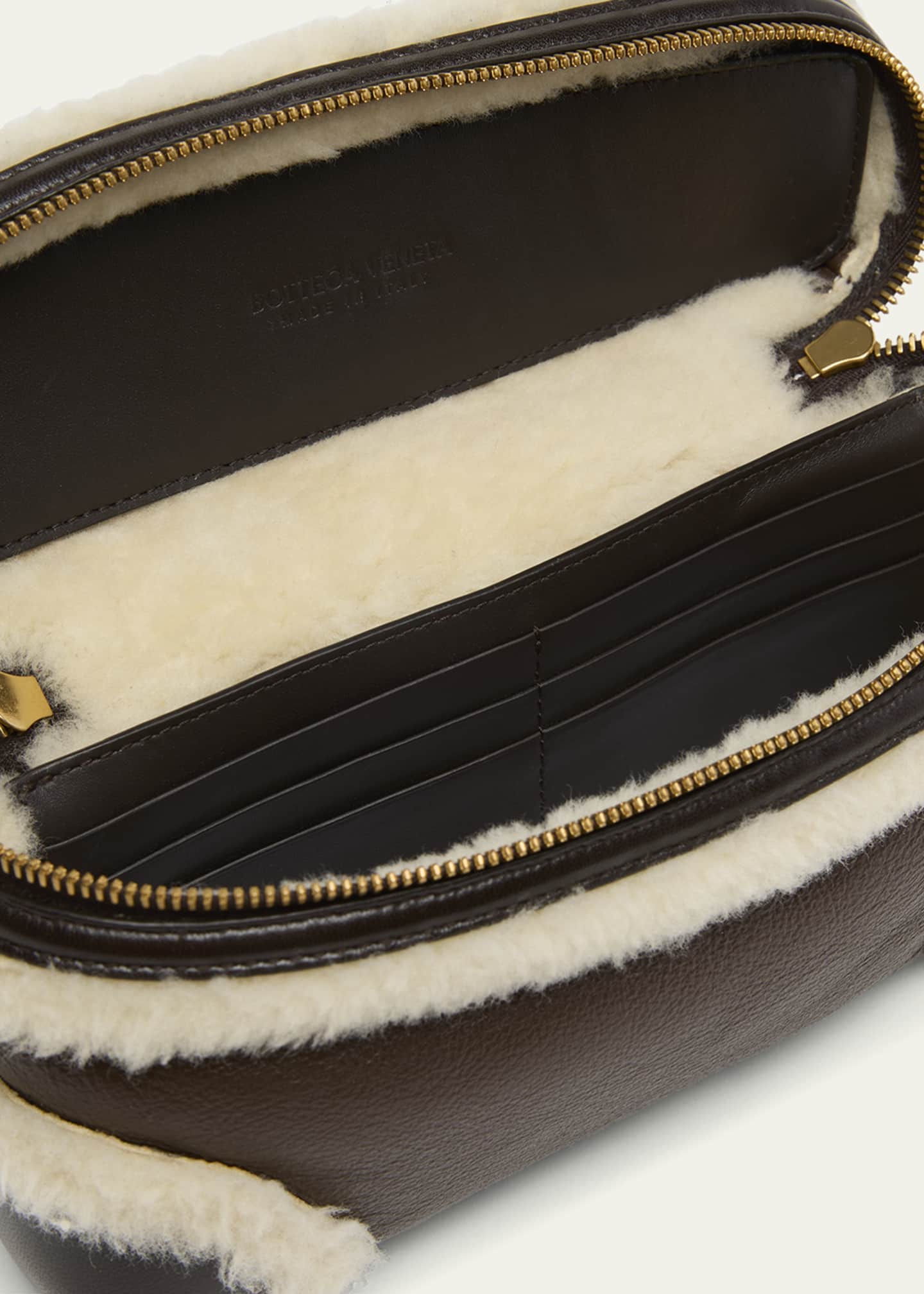 Bottega Veneta Bang Bang Shearling Vanity Top-Handle Bag