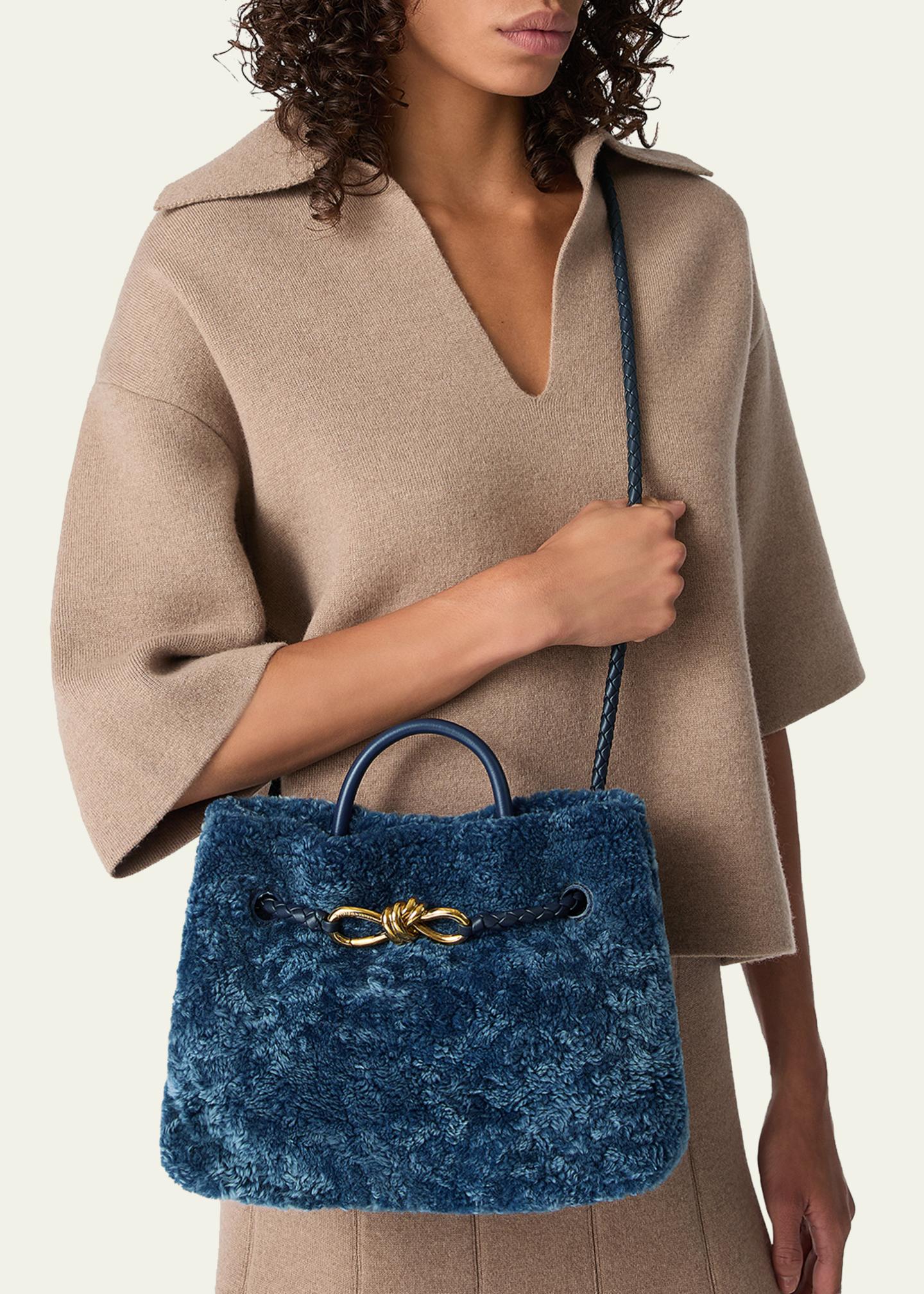 Bottega Veneta Andiamo Small Shearling Top-Handle Bag - Bergdorf