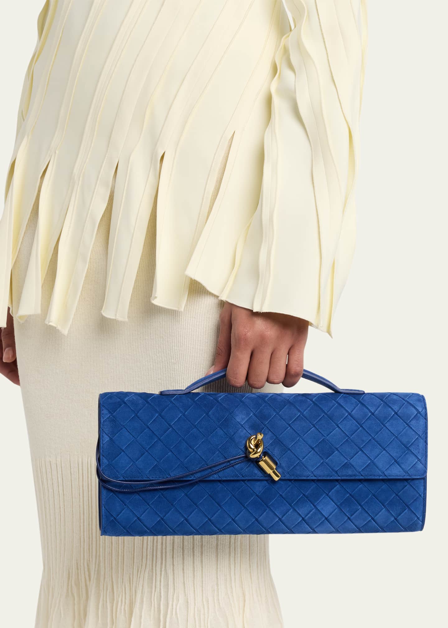 Bottega Veneta Andiamo Leather Clutch Bag - Bergdorf Goodman