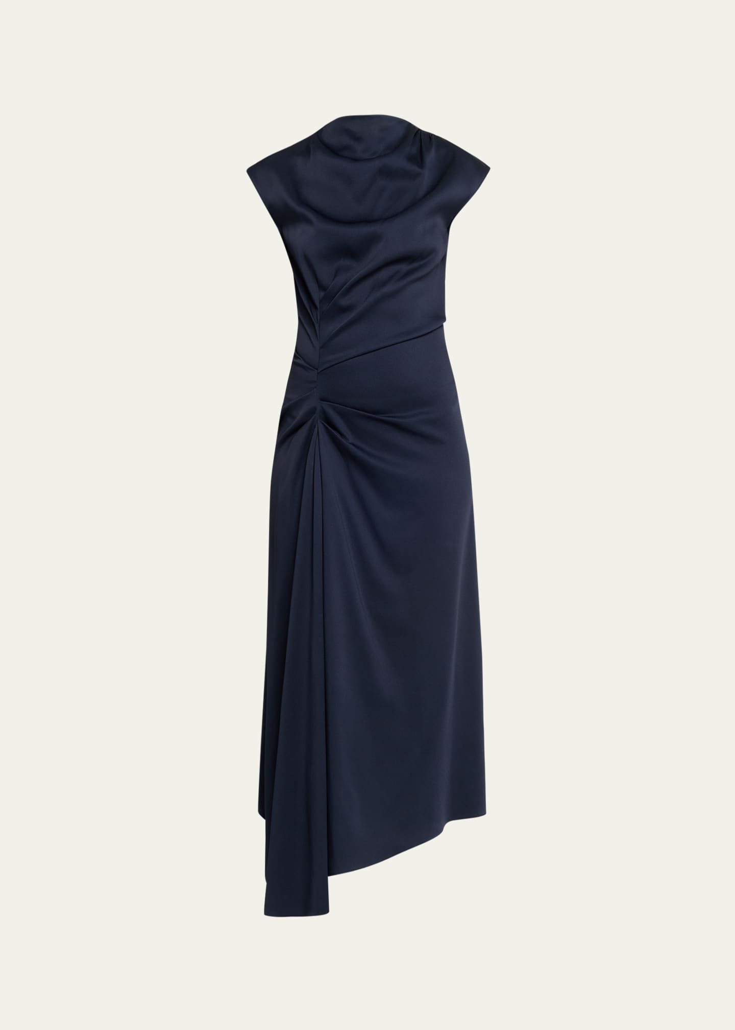 light blue silk dress Sample French Blue Carmen Satin Dress