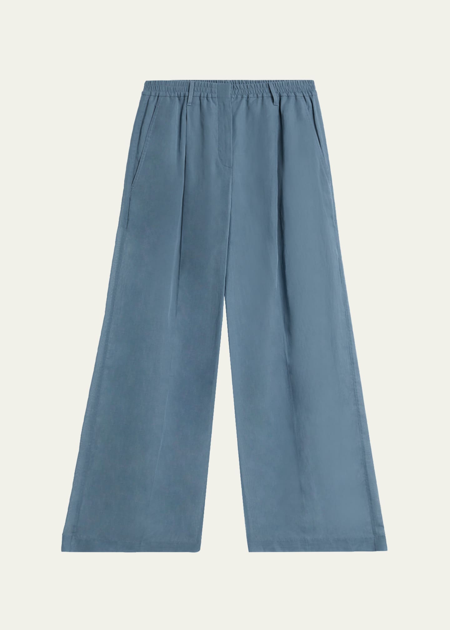 Brunello Cucinelli Monili-Trim Cotton Organza Wide-Leg Track Pants