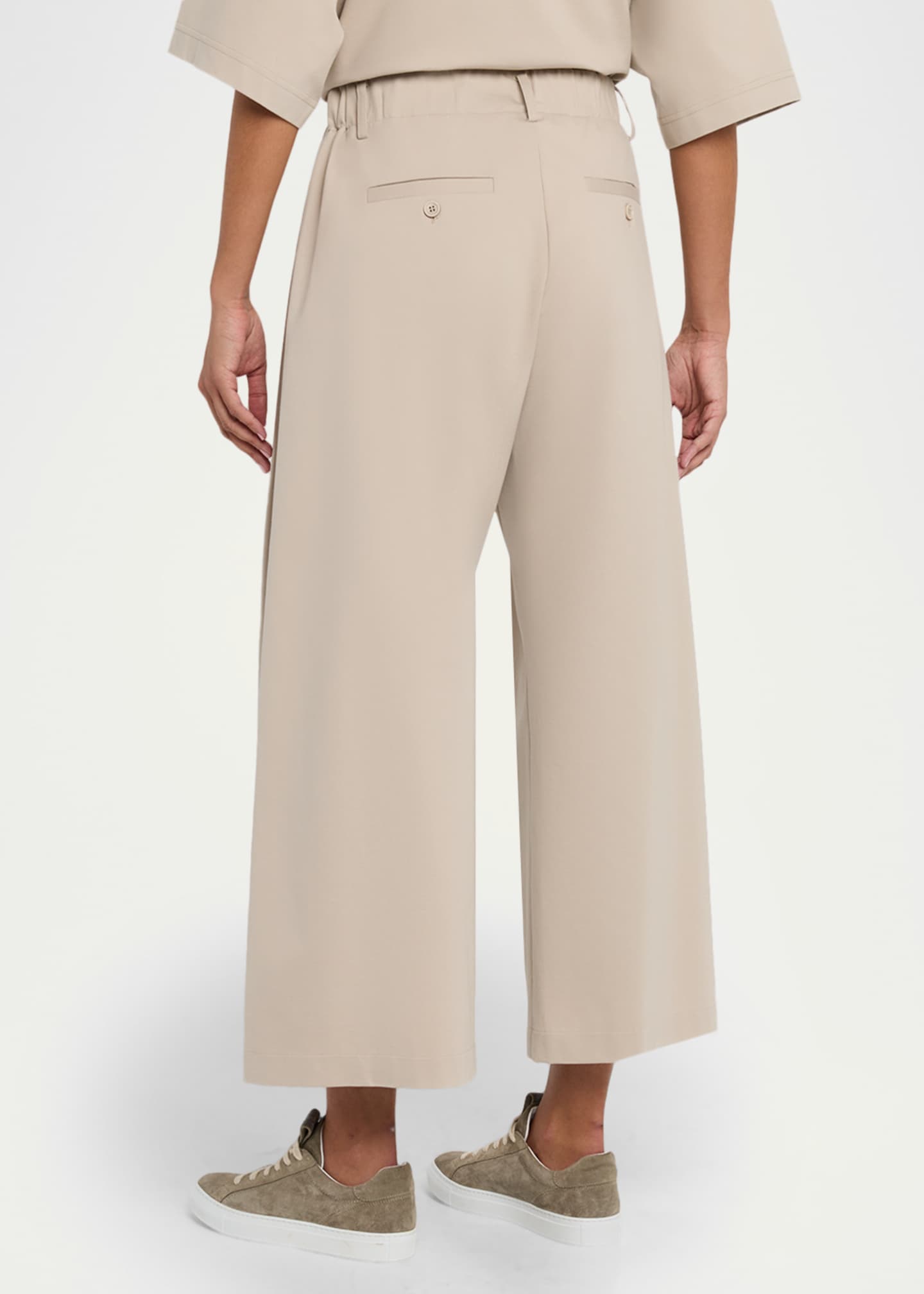 Brunello Cucinelli Pleated Wide-Leg Crop Sport Pants - Bergdorf