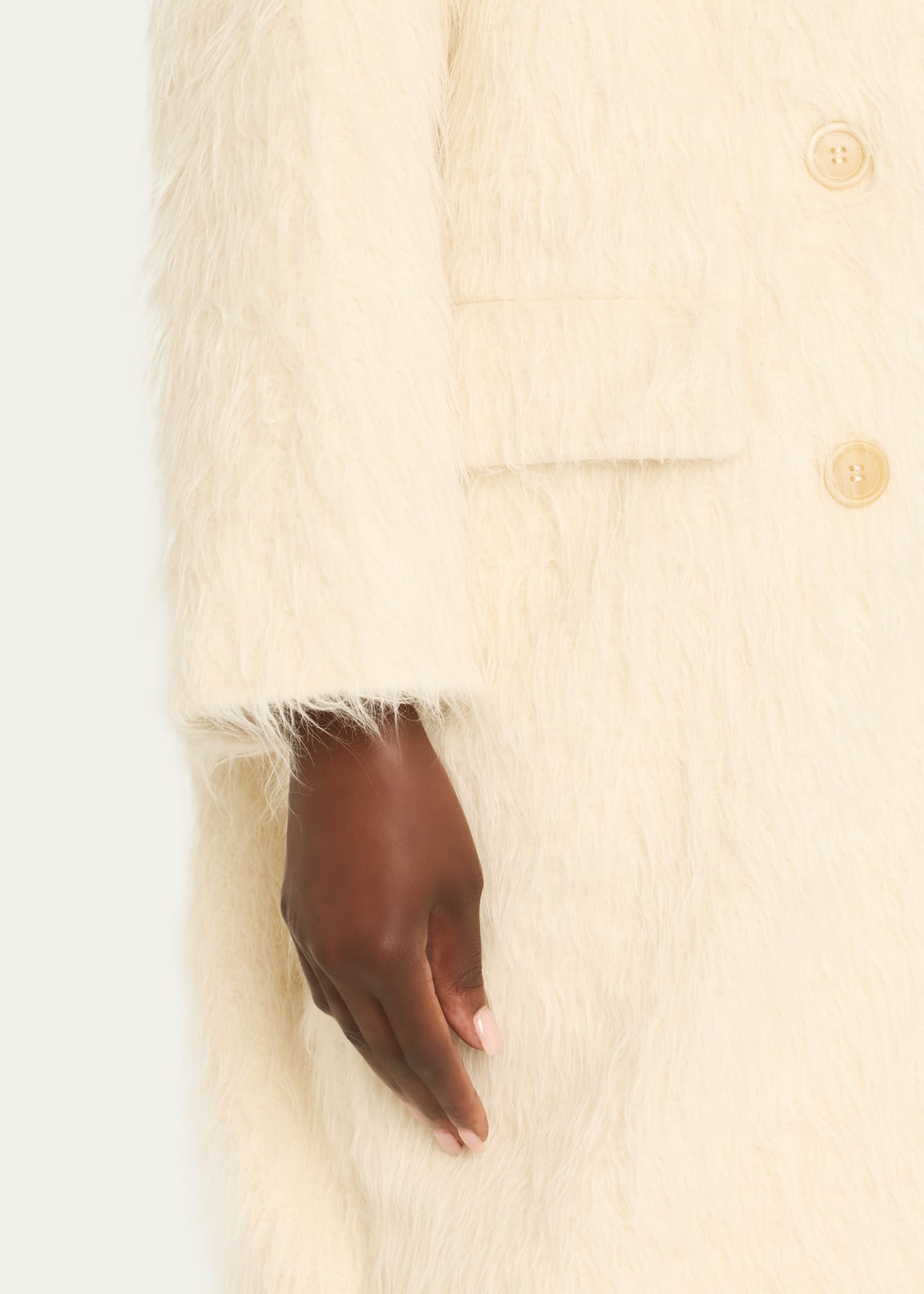 Brunello Cucinelli Fuzzy Alpaca Double-Breasted Overcoat