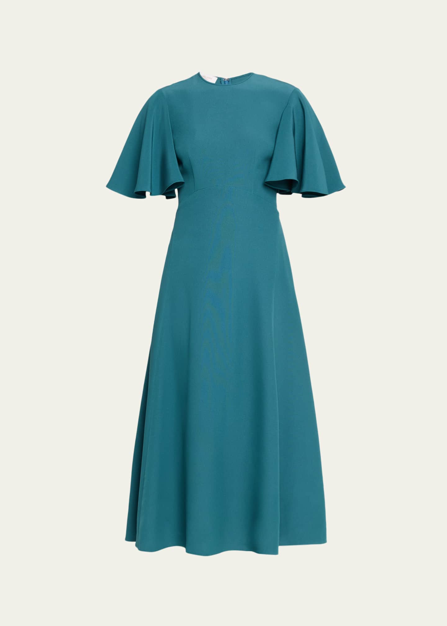 Michael Kors Cady Crepe Flutter Sleeve Dress - Teal - 6