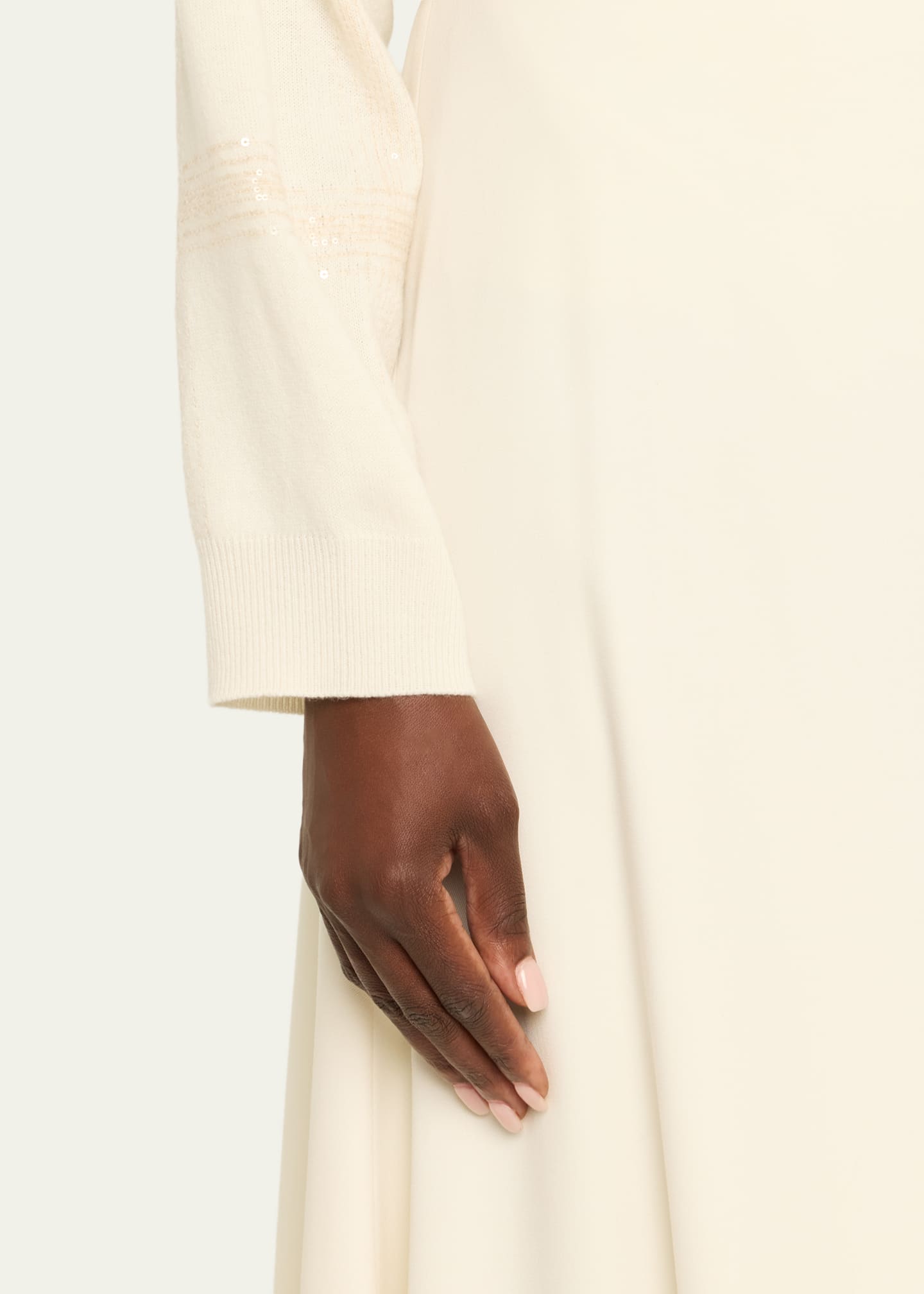 Wool-Stretch A-Line Midi Skirt
