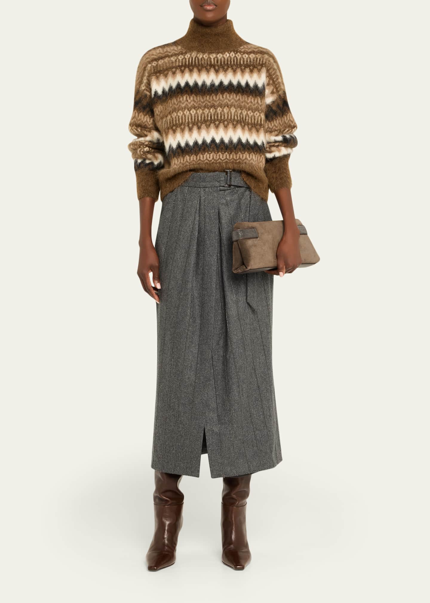 Brunello Cucinelli Fair Isle Mohair Turtleneck Sweater - Bergdorf