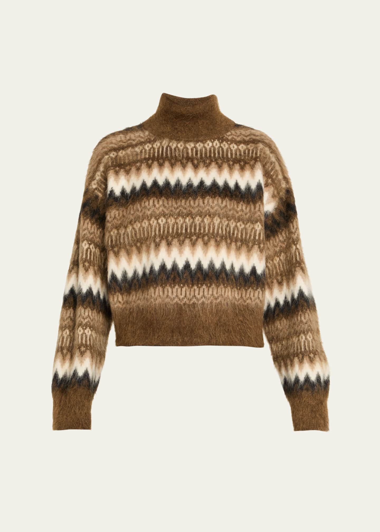 みみこ様【BRUNELLO CUCINELLI】クルーネックニット Brunello Cucinelli Fair Isle Mohair Turtleneck Sweater - Bergdorf