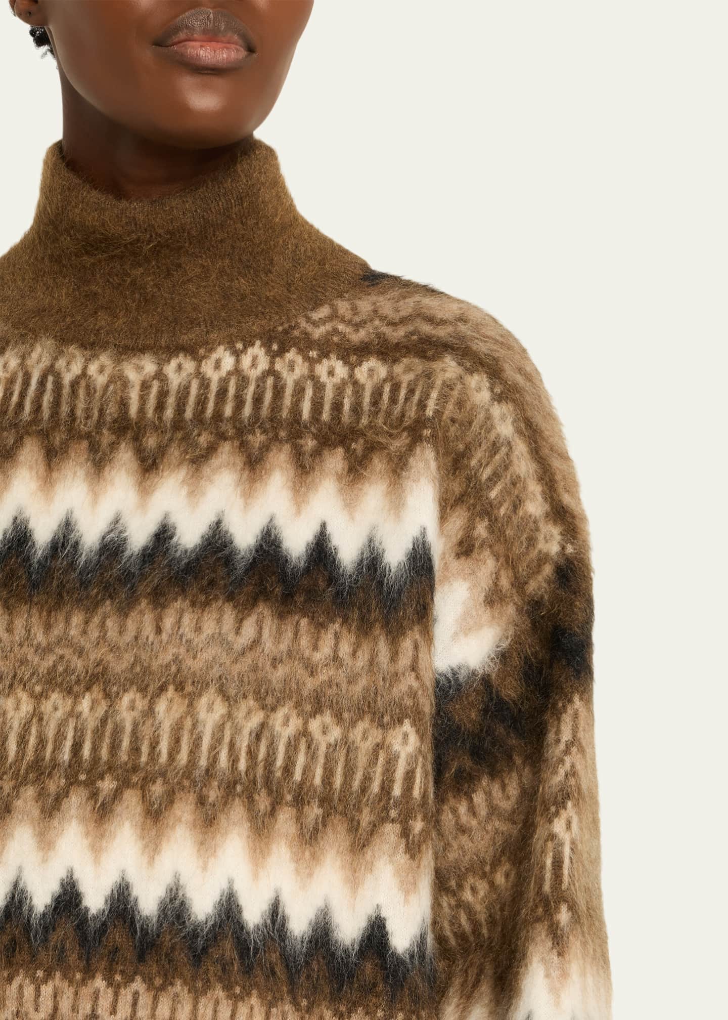 Brunello Cucinelli Fair Isle Mohair Turtleneck Sweater - Bergdorf