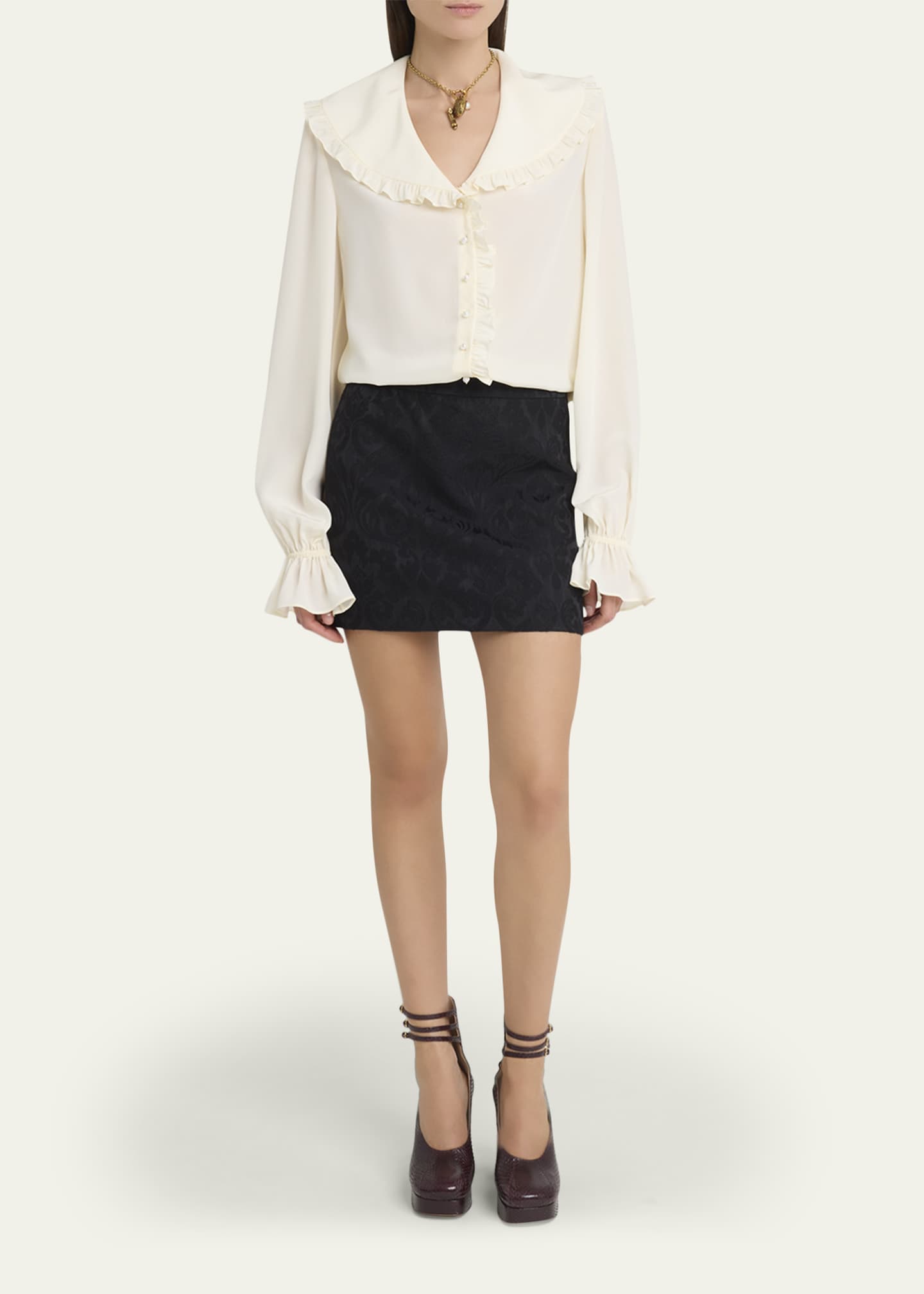 Chloe Ornamental Jacquard Mini Skirt - Bergdorf Goodman