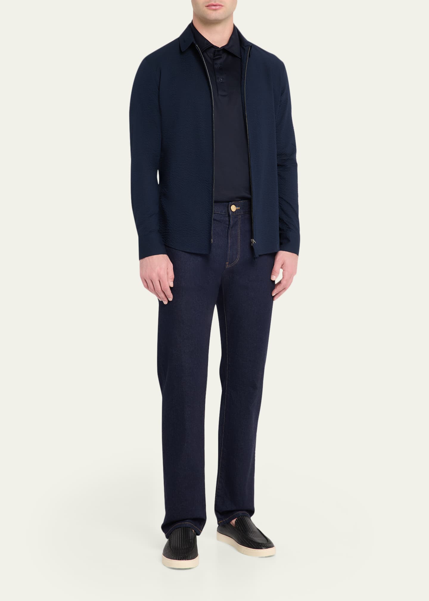Giorgio Armani Men's Dark-Wash Denim Straight-Leg Jeans - Bergdorf