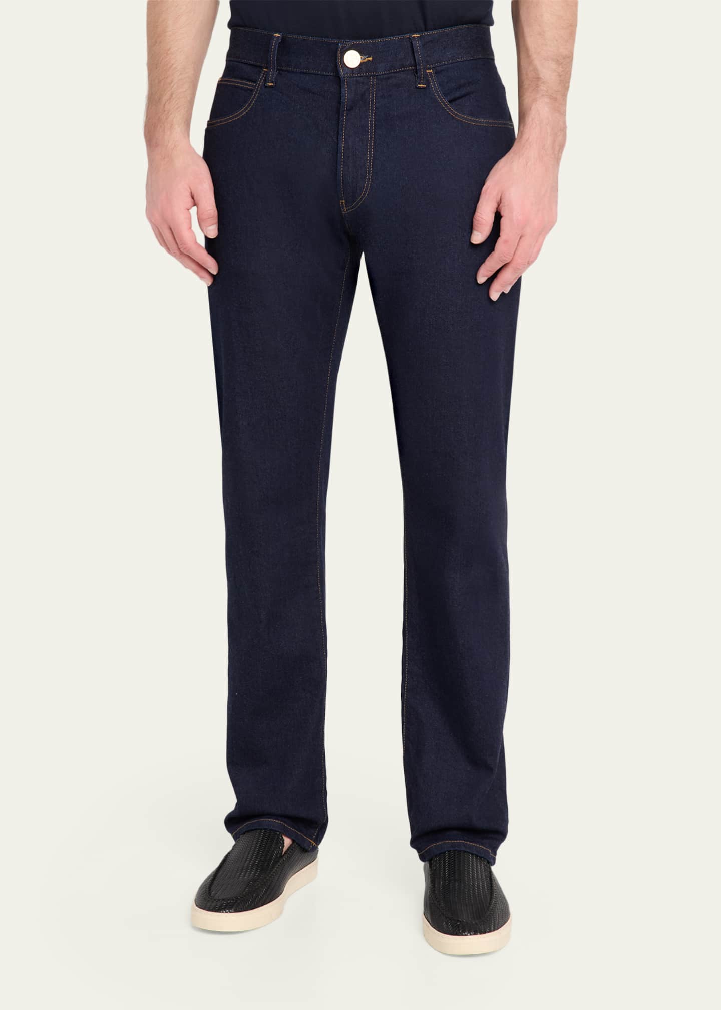 Giorgio Armani Men's Dark-Wash Denim Straight-Leg Jeans - Bergdorf