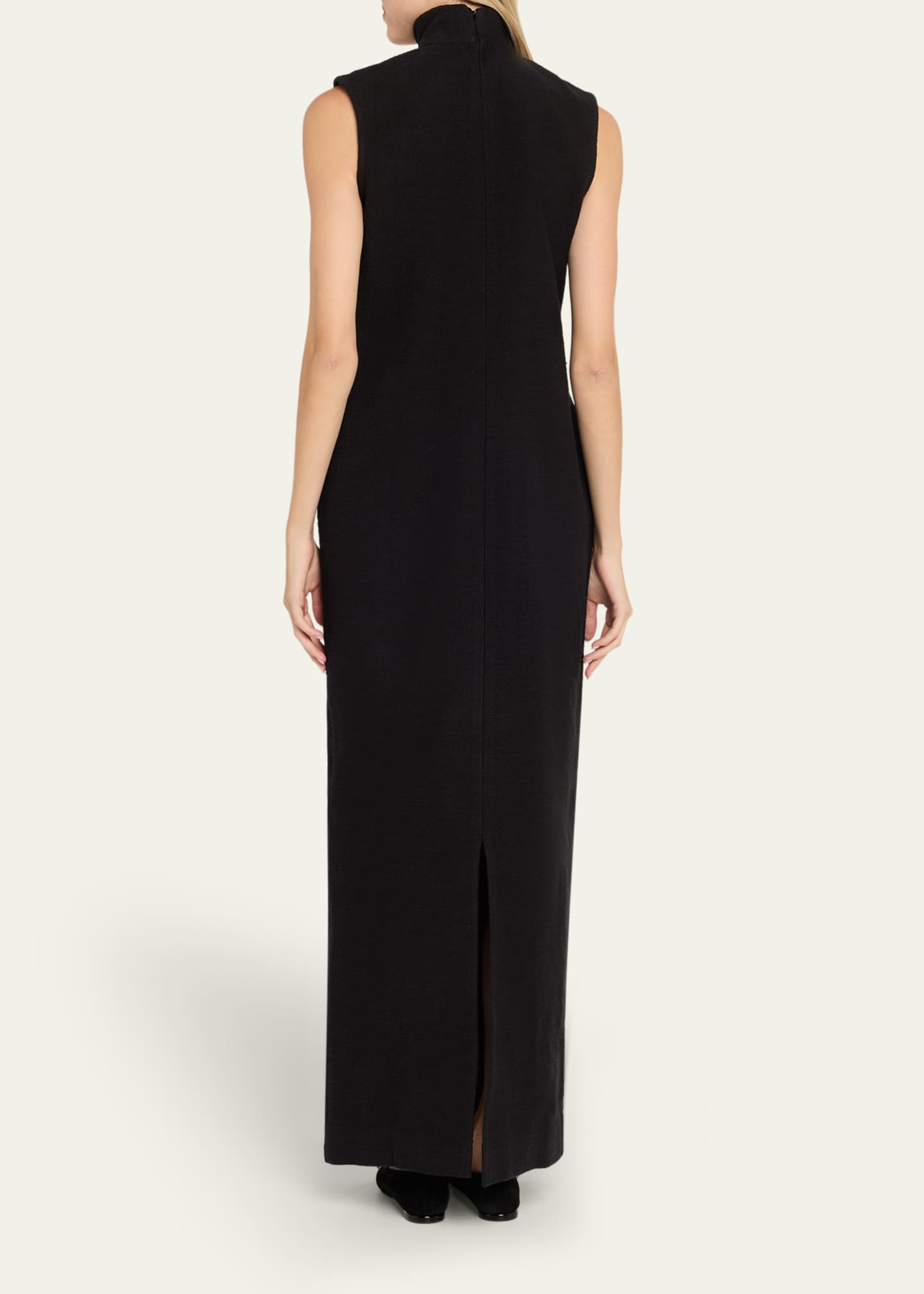 long black sleeveless turtleneck dress Sleeveless Black Turtleneck Dress