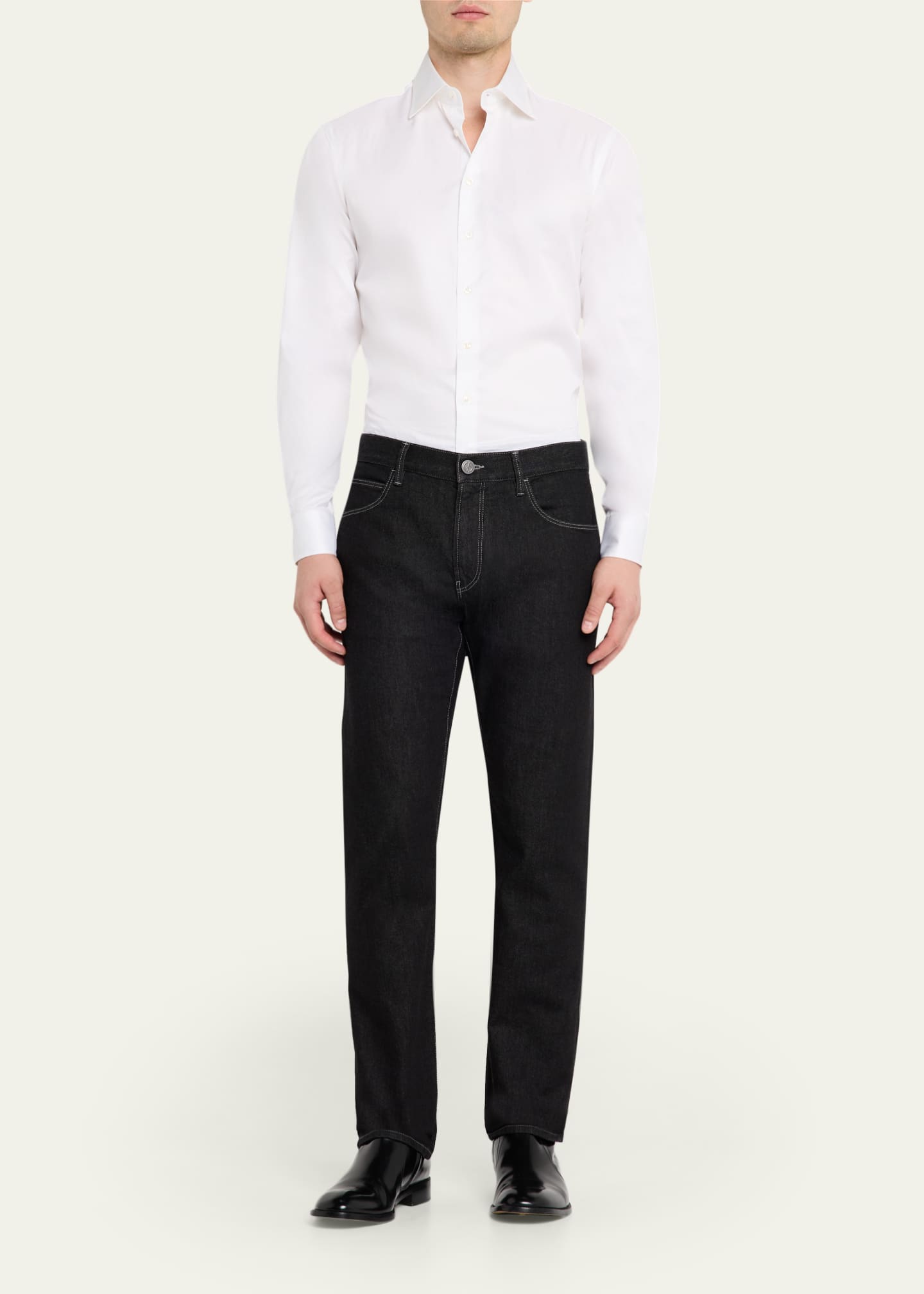 Giorgio Armani Men's Straight Five-Pocket Jeans - Bergdorf Goodman