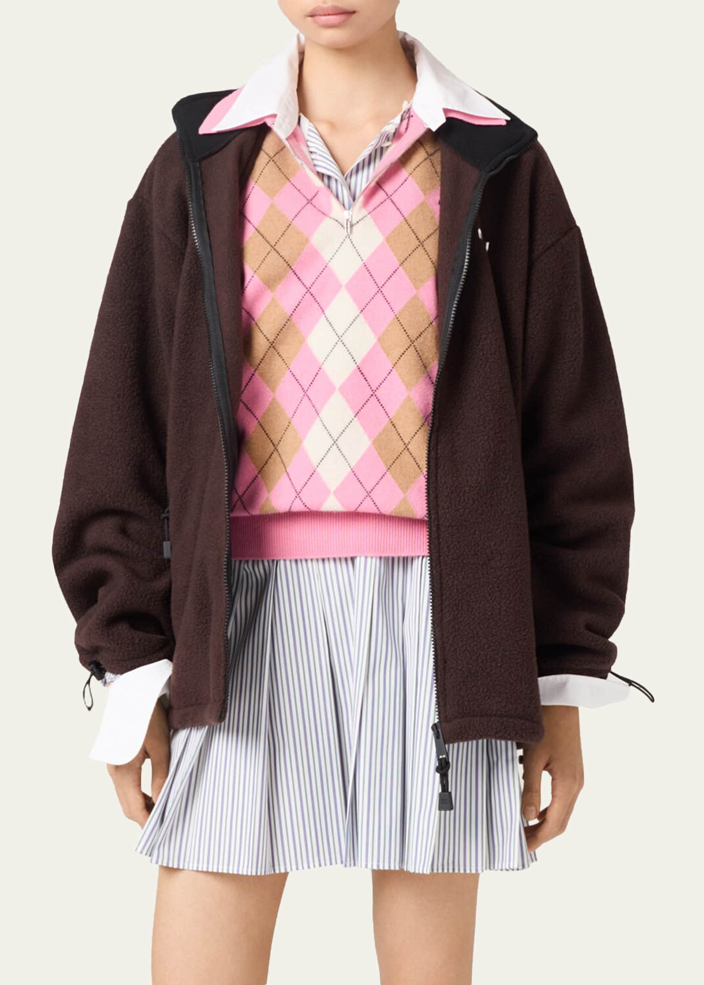 Miu Miu Fleece Zip-Up Jacket - Bergdorf Goodman