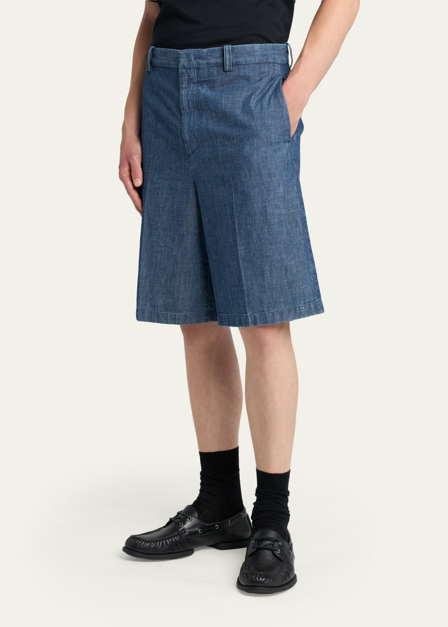 Jil Sander Men's Oversized-Fit Denim Bermuda Shorts - Bergdorf Goodman